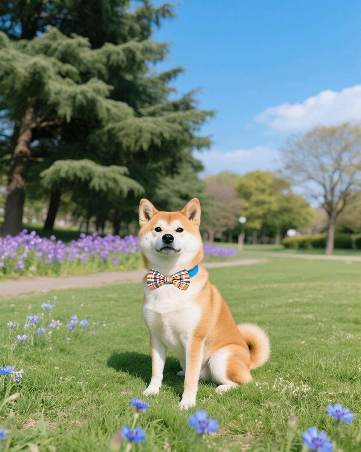 PET SHOW 10 Pack Plaid Big Dog Bow Ties for Large Medium Dogs Sliding Collar Attachments Classic Bowties Rainbow Bowknots Christmas Party Holiday Pet Grooming Accessories(Large)