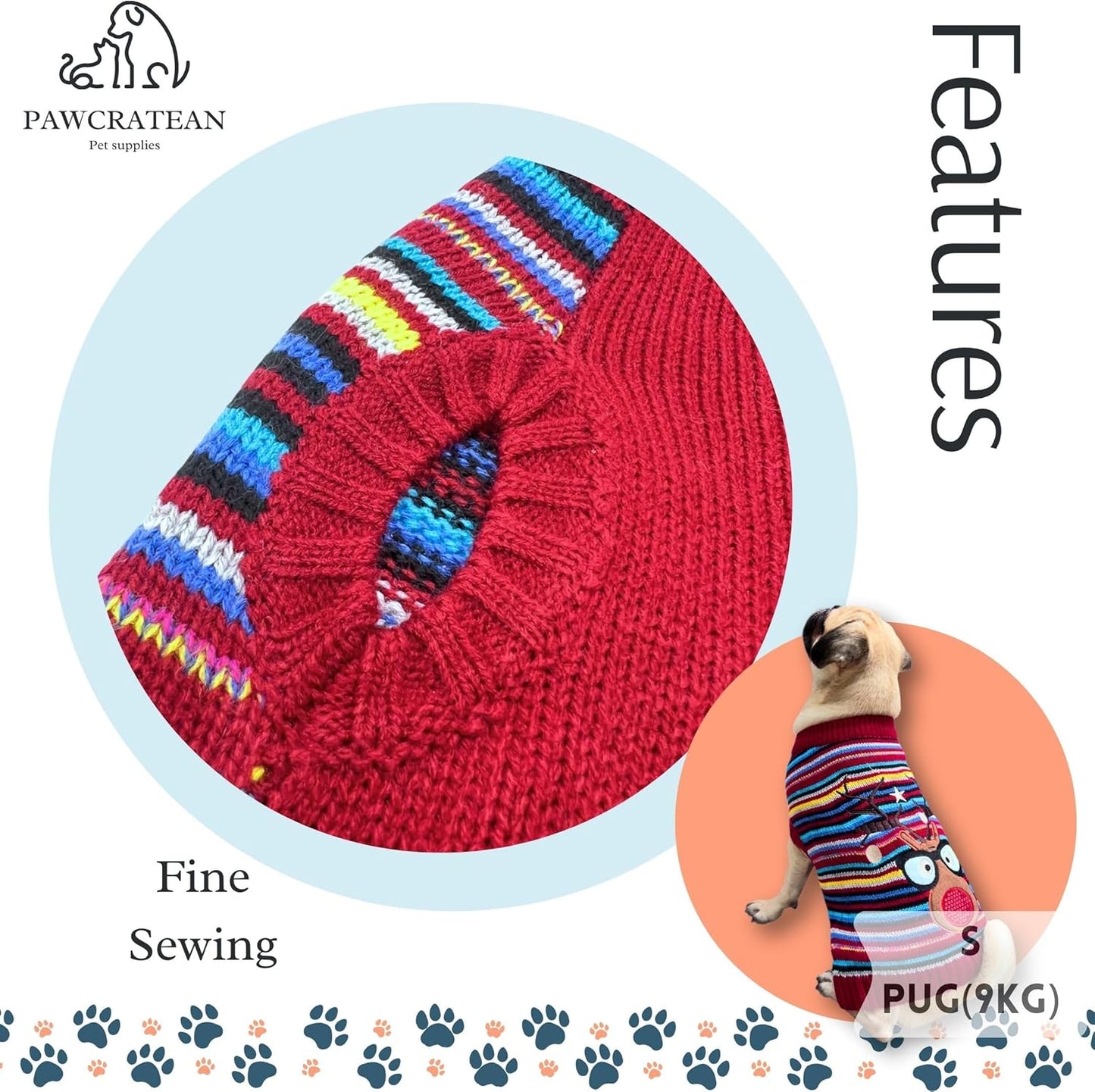 Cute Sweater for Dogs and Cats Soft Flannel Pet Outfit Warm and Cozy Animal Hoodie Small to Large Pet Clothes for Halloween Parties and Everyday Wear (Small, Colorful Deer)