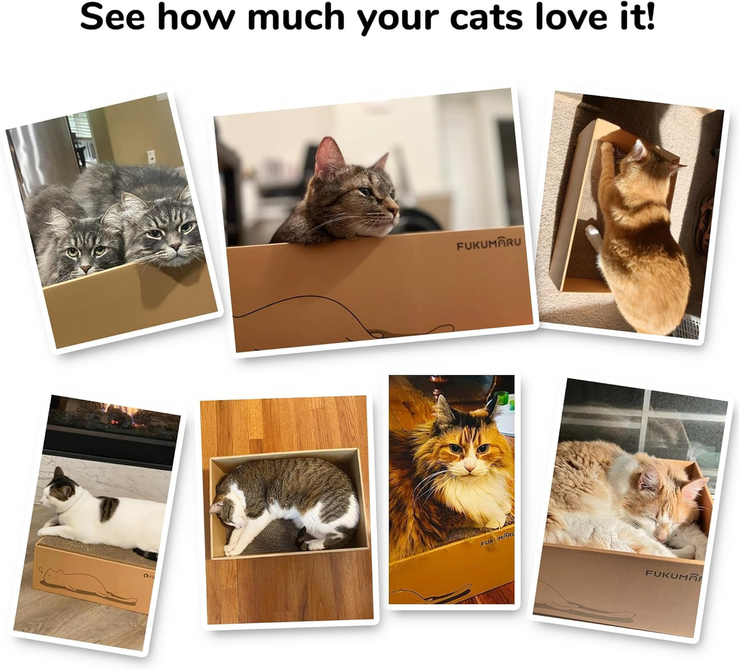 FUKUMARU 5 PCS Cat Scratching Boards, 11.4 Inch Width Ex-Large Cat Scratcher Box, Reversible Cardboard Scratchers for Indoor Cats, Cat Scratch Box for Large, Medium and Small Cats, Protect Furniture