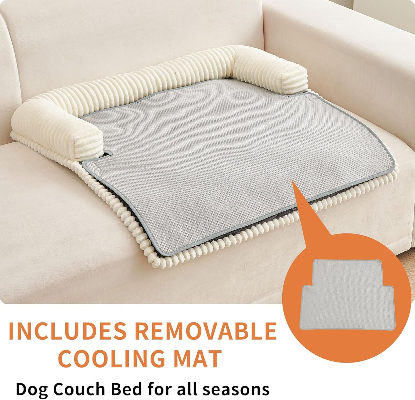 HAOMAIJIA Dog Couch Bed for Large Dogs, Non Slip Pet Couch Covers for Sofa Thick Soft Washable Dog Couch Cover Protector All Seasons Universal Dogs and Cats Bed Mat (Grey, Large)