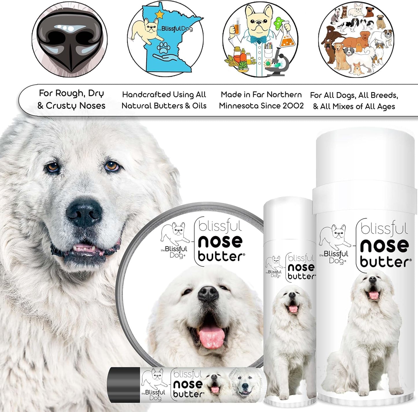 The Blissful Dog Great Pyrenees Unscented Nose Butter