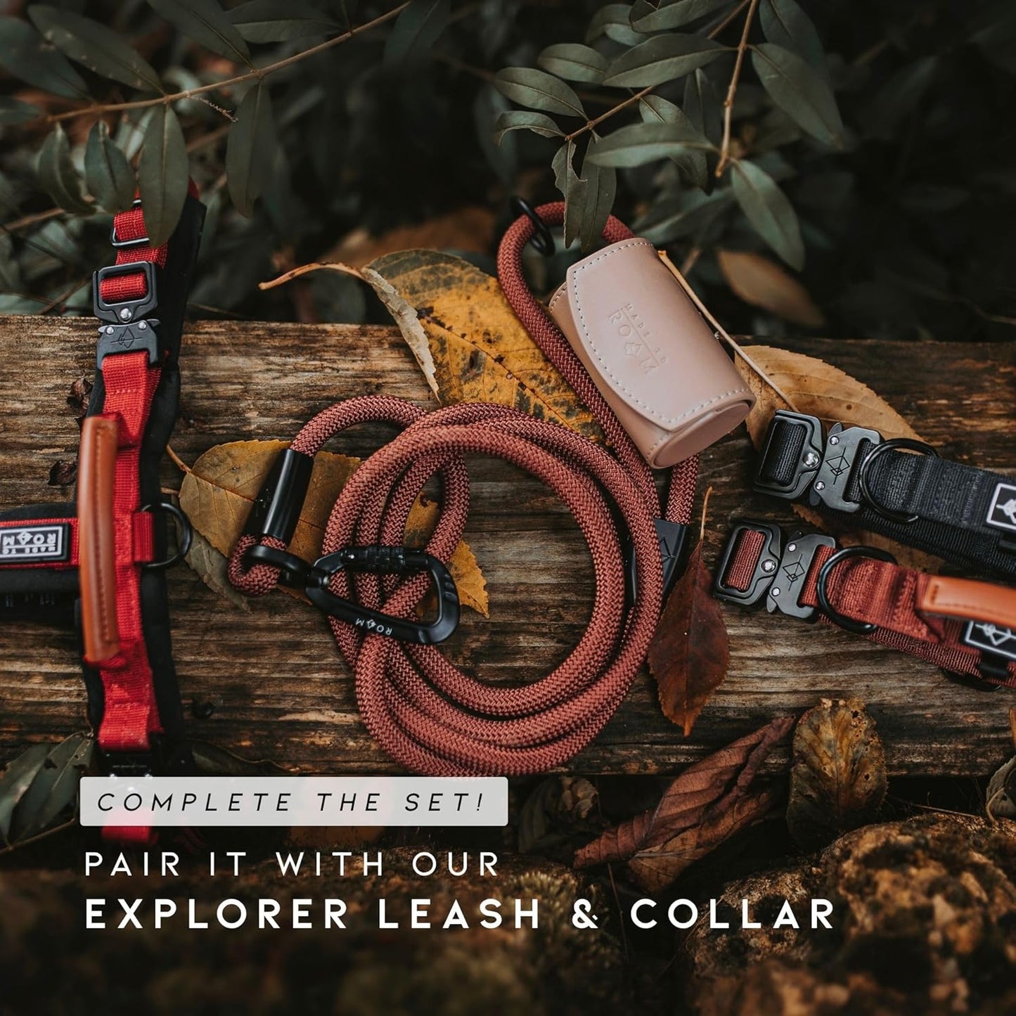 MADE TO ROAM Premium Explorer Harness - Y-Shaped Dog Harness with Adjustable Durable Nylon, Soft Padding, Metal Buckles and Leather Handle for Small, Medium, Large Dogs (Alaska Daybreak, Size 6)