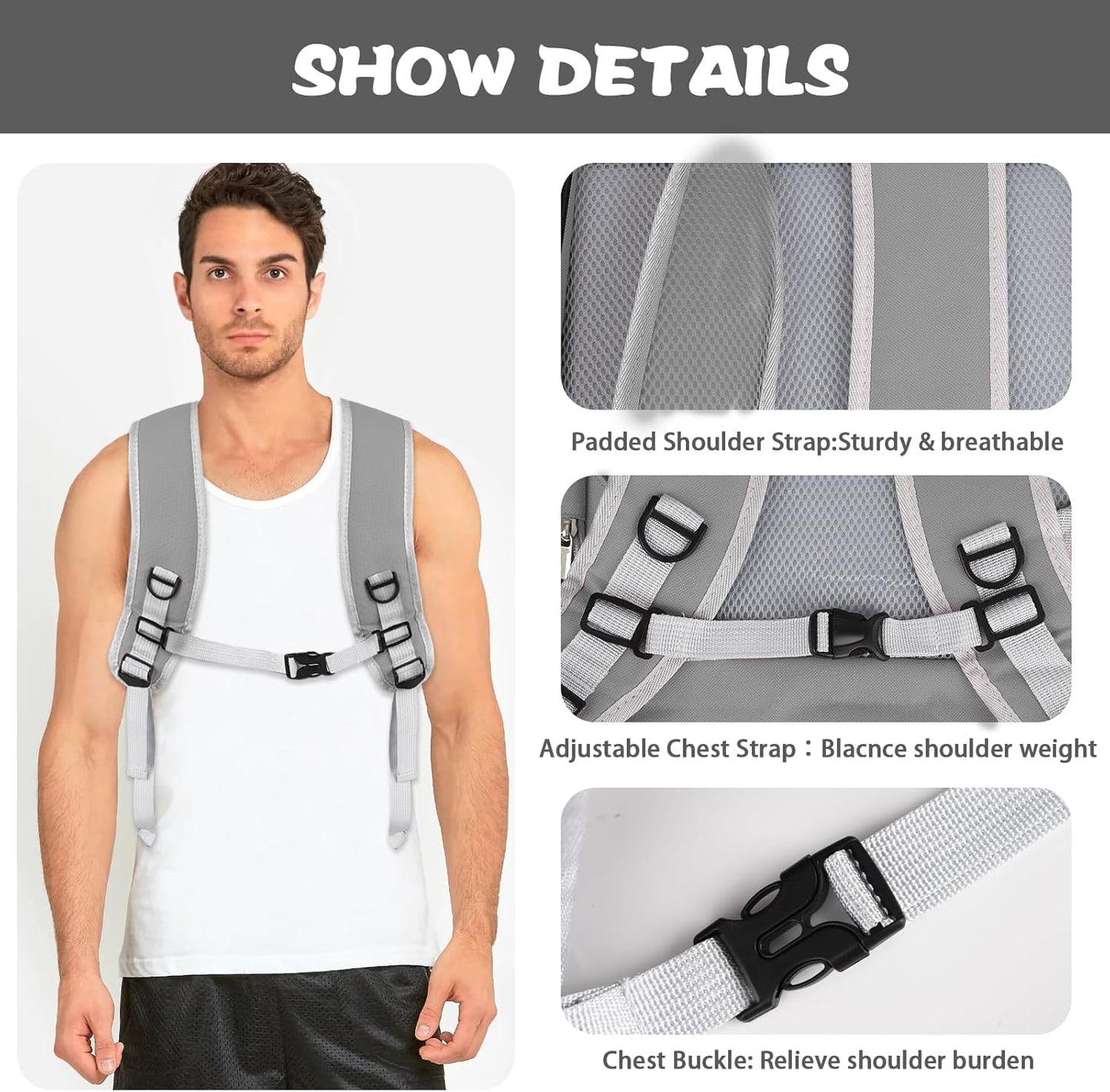 Cat Backpack Carrier,Pet Carrier Airline Approved for Small Dog Cat Puppy Kitten Bunny,Ventilated Mesh Design Animal Backpack for Hiking Camping Travel Bag (Light Grey)