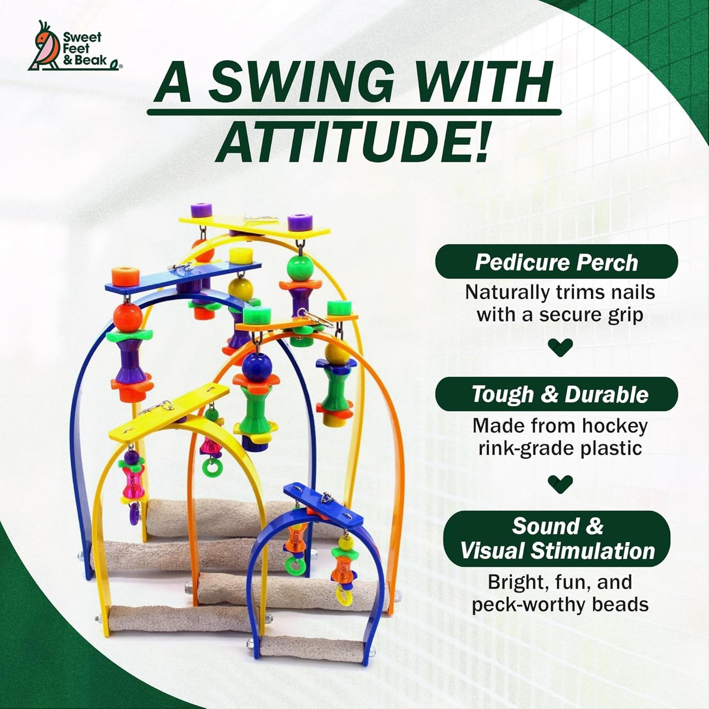 Medium Whirly Bird - Perfect Cage Toy Stimulates Visual and Physical Activity - Safe, Non-Toxic, Cage Accessories for Medium Birds