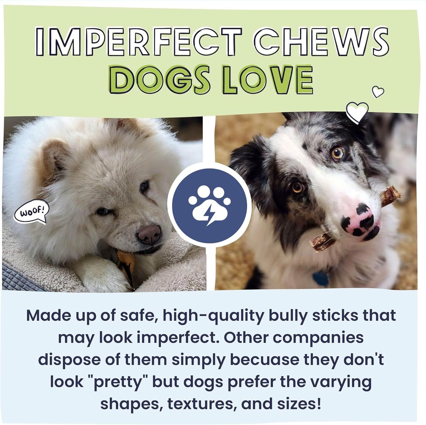 Pawstruck Natural Bizarre Bully Sticks Bargain Bag for Dogs & Puppies - Variety Pack of 8-12" Long Lasting Eco-Conscious Beef Chew Treats - 1 lb. Bag - Packaging May Vary