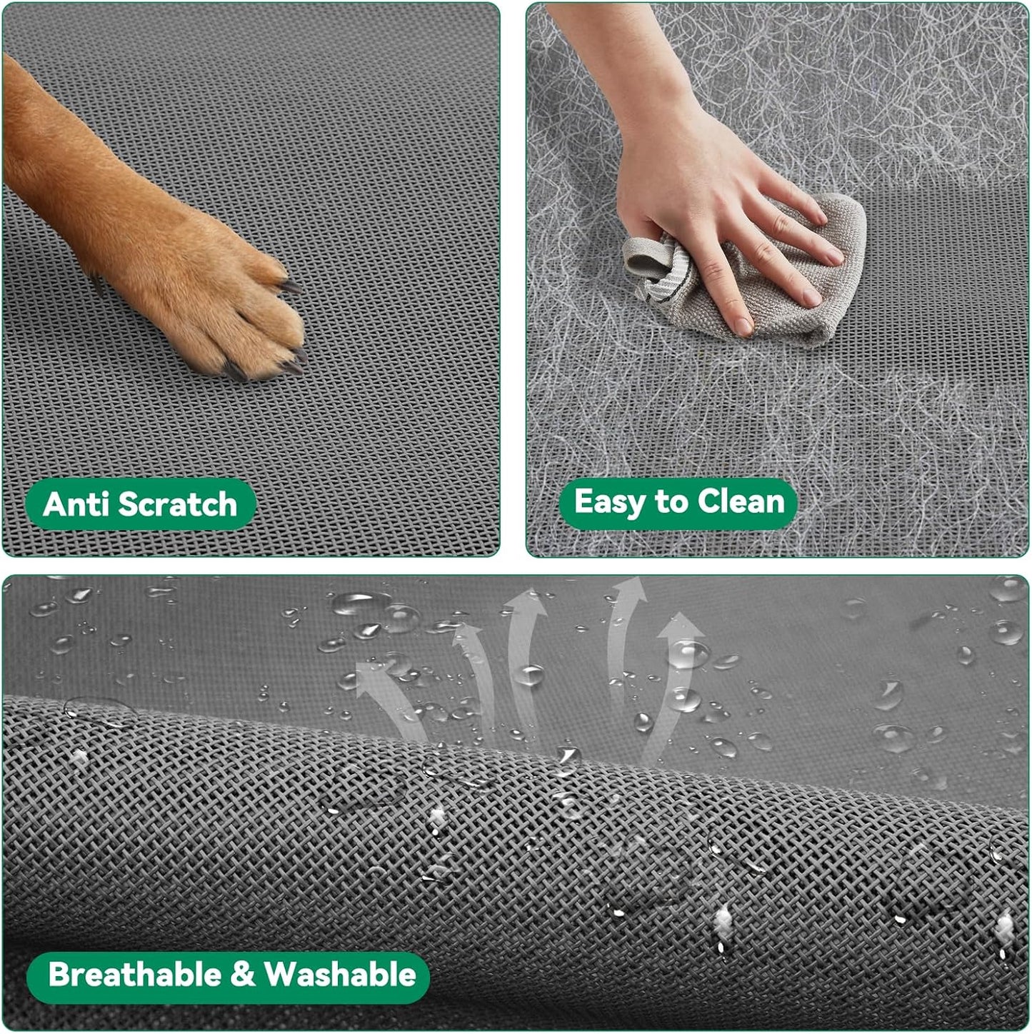 Elevated Dog Bed Raised Outdoor Dog Cot for Large Dogs, Installation Requires No Tools, Frame with Washable Cooling Breathable Mesh Anti-Slip Feet, Indoor Pet Bed, Grey, 43.3 Inches