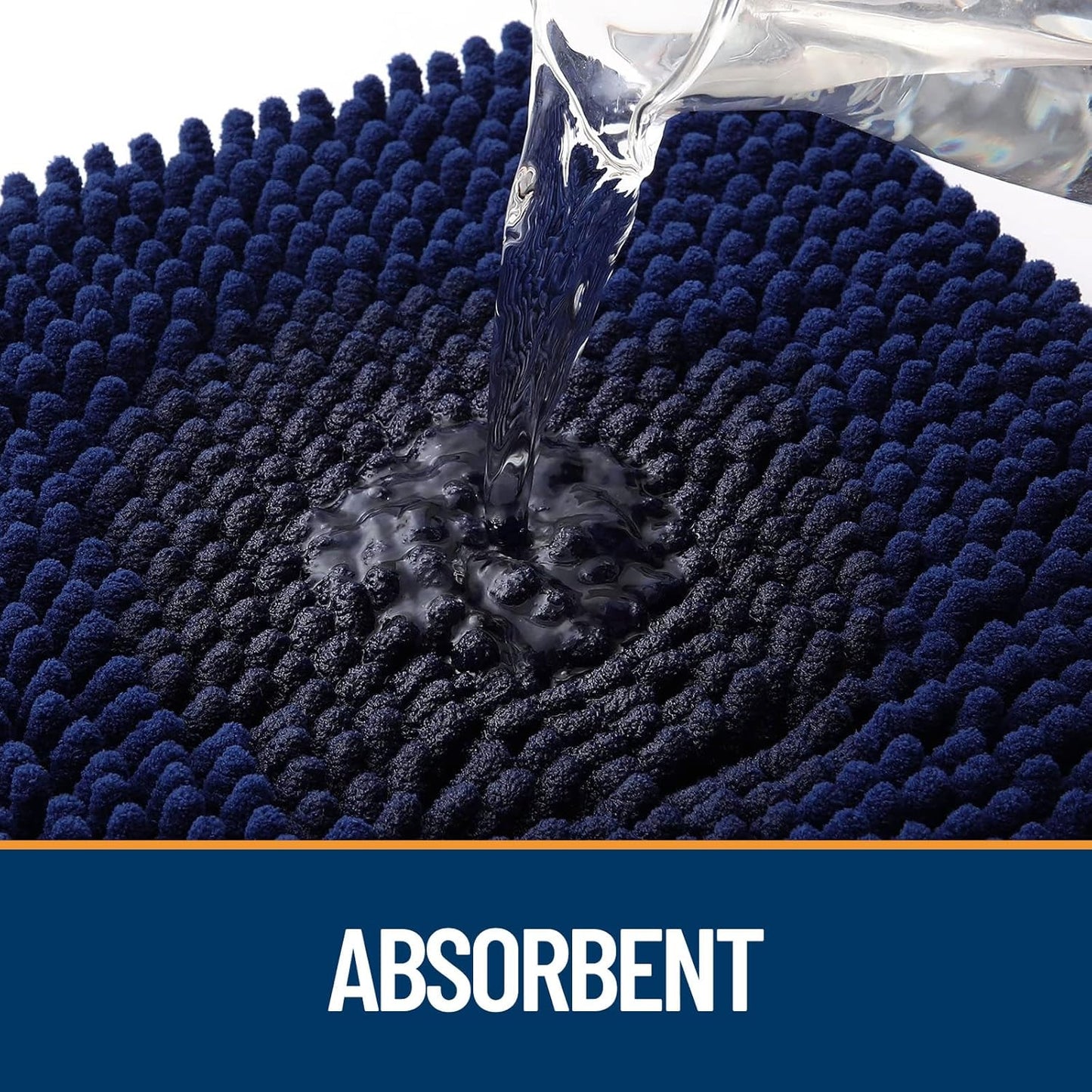 OLANLY Door Mat for Muddy Dog Paws 59x35, Ultra Absorbent Chenille Mud Doormat with Paw Print Design, Non-Slip Washable Doormat for Indoor Entryway, Quick-Dry Pet Bed Mats for Dirty Dogs, Navy Blue