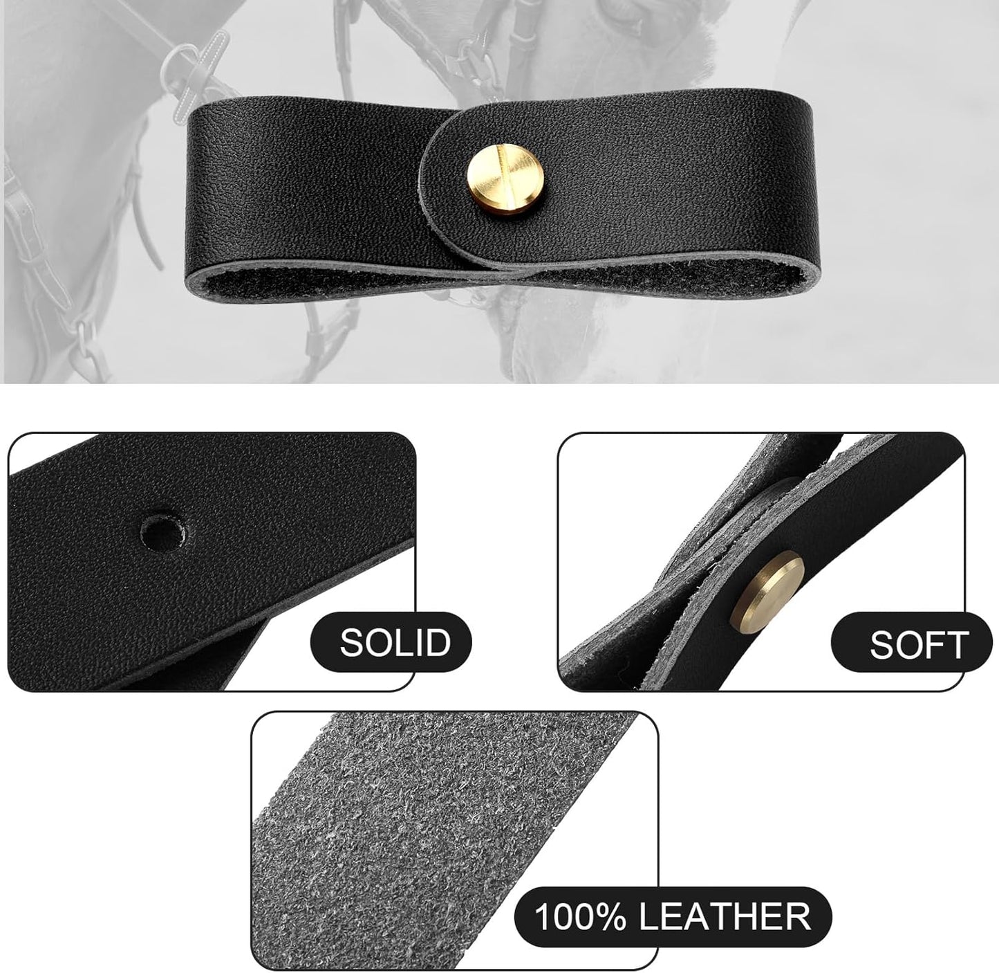 Chunful 6 Pcs Halter Breakaway Replacement Strap Breakaway Halter Replacement Straps Horse Leather