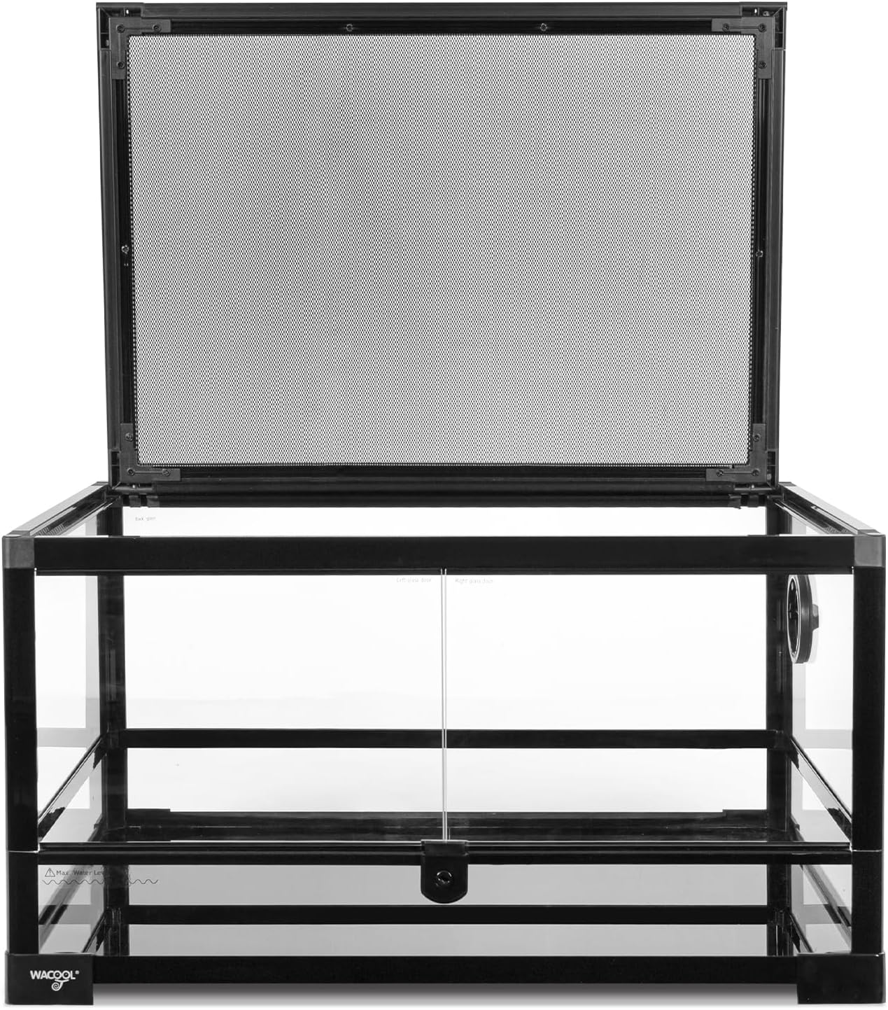 Reptile Tank 20 Gallon, 360°Full Vision Glass Reptile Terrarium 24" x 18" x 12", 24 in Wide Front Opening Reptile Tank for Desert and Tropical Reptiles Gecko Bearded Dragon Snake Hermit Crab