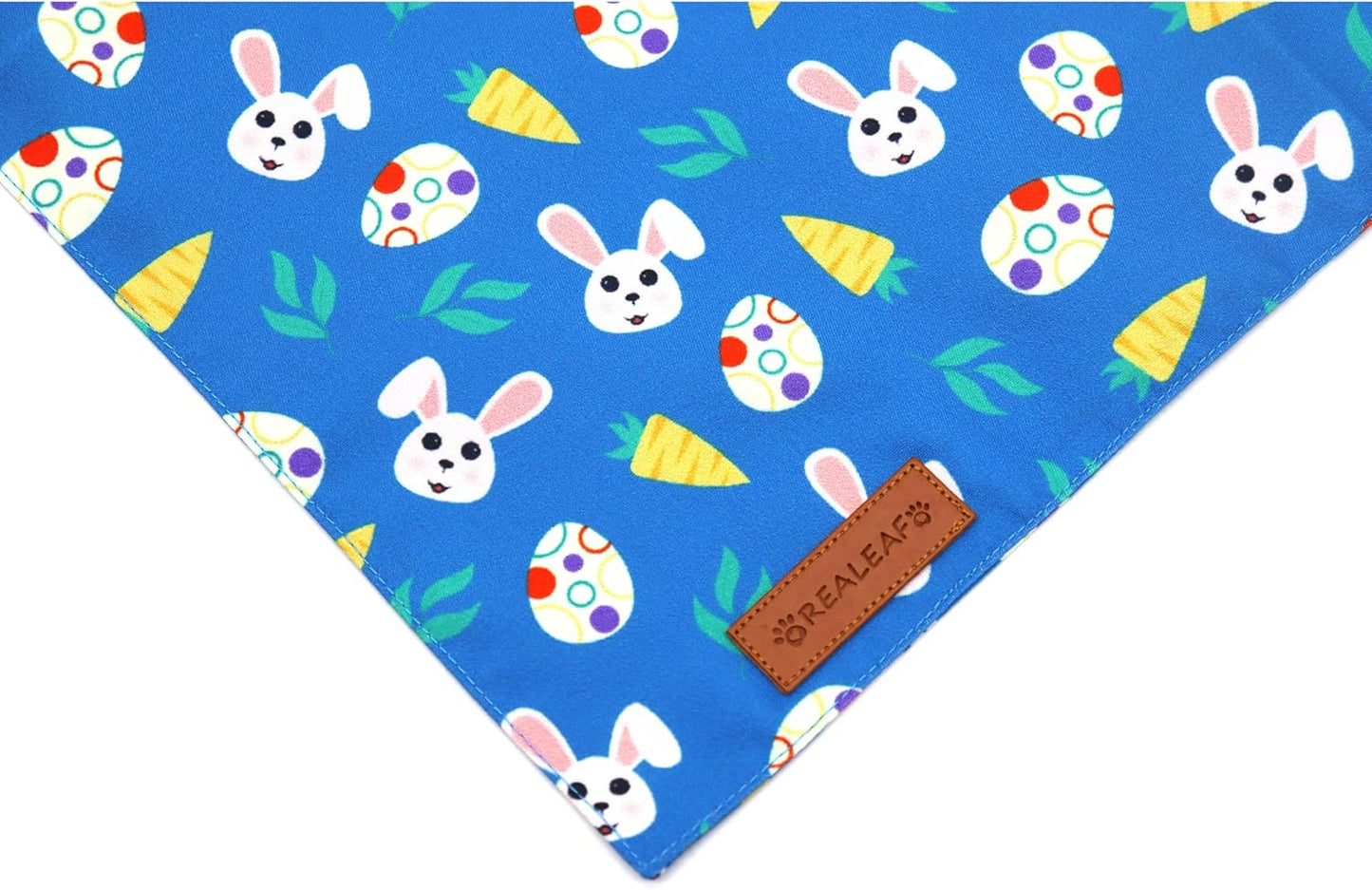 Realeaf Easter Dog Bandanas 2 Pack, Reversible Bunny Carrot and Easter Eggs Pet Scarf for Boy and Girl, Premium Durable Fabric, Holiday Bandana for Small Medium Large and Extra Large Dogs (Small)