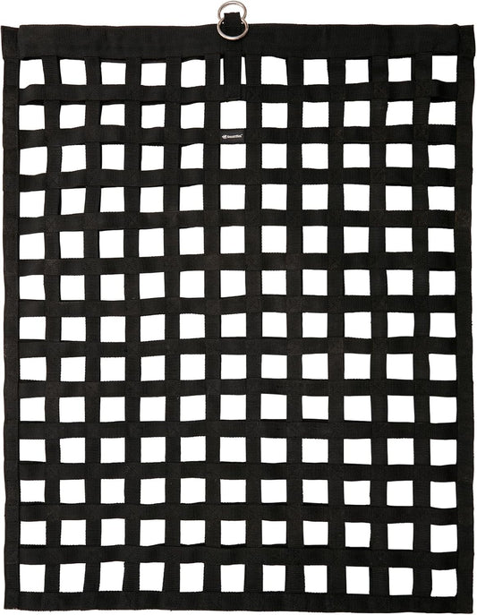 SmartEquine Slow Feed Hay Bag for Horses | Hay Feeder Net with Resistant Nylon | Gator Mouth Enclosure for Easy Loading | Fits 10-15 lbs of Hay | 4 Flakes Bag | 37" x 30" | Black | 2" Holes