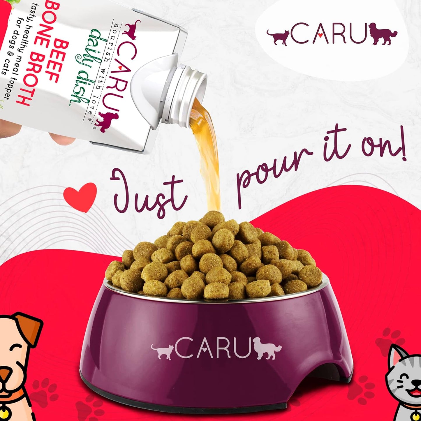 CARU Daily Dish Beef Broth Meal Topper for Dogs and Cats - 1.1 lbs.