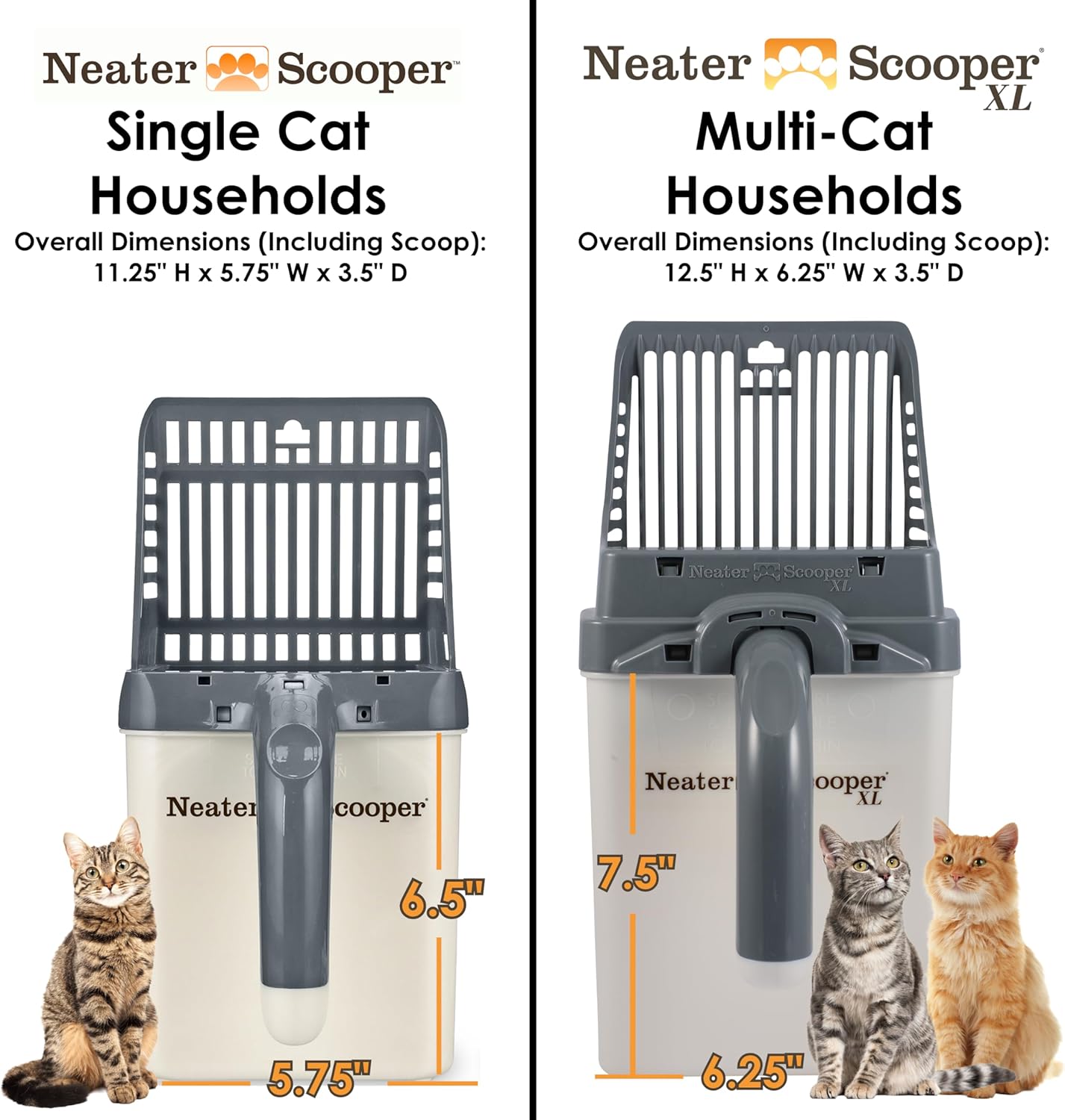 Neater Pet Brands Neater Scooper XL Cat Litter Scoop, 195 Refill Bags – Extra-Large Capacity Mess-Free Cat Litter Scooper with Bag for Large & Multiple Cats, Spill-Proof Litter Box Scooper with Holder