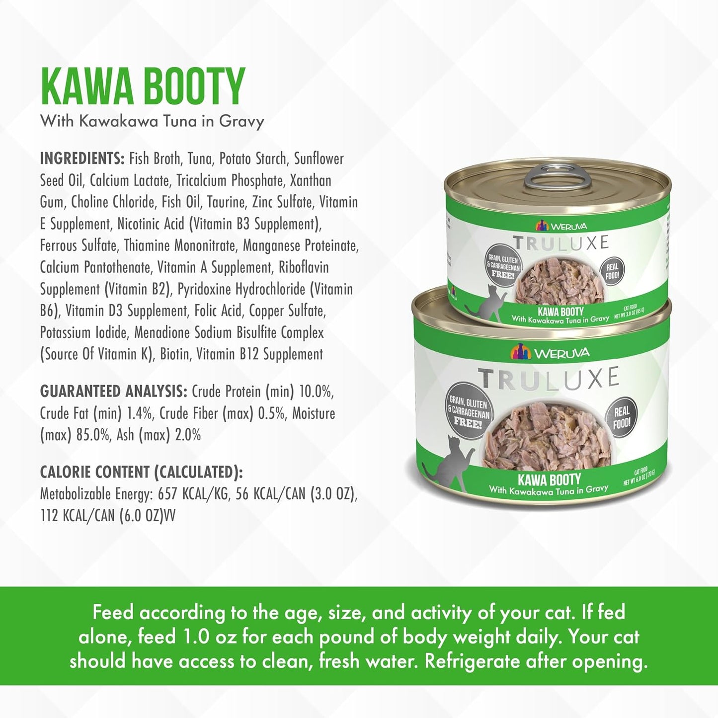 Weruva Truluxe Cat Food, Kawa Booty with Kawakawa Tuna in Gravy, 3Oz Can (Pack of 24)