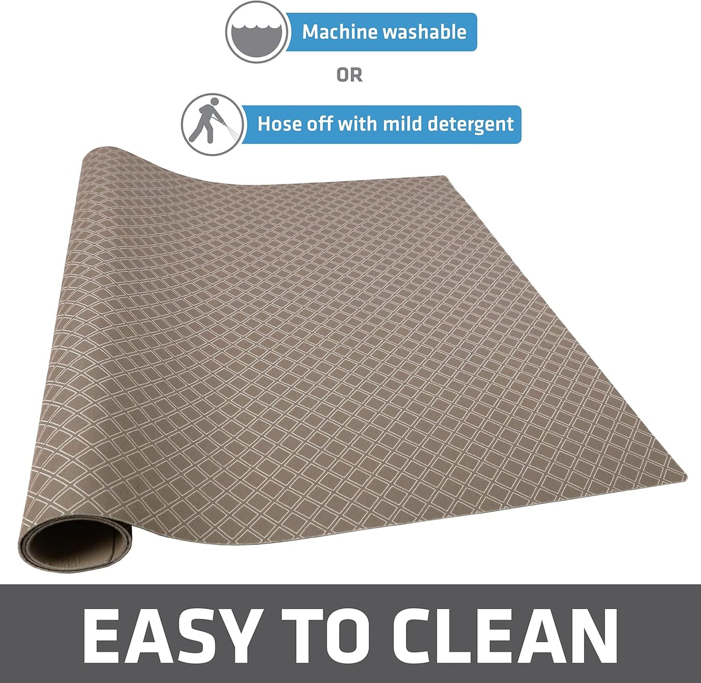 Drymate Dog Crate Mat Liner, Absorbs Urine, Waterproof, Non-Slip, Washable Puppy Pee Pad for Kennel Training - Use Under Pet Cage to Protect Floors, Thin Cut to Fit Design (USA Made) (Taupe)(29”x48”)