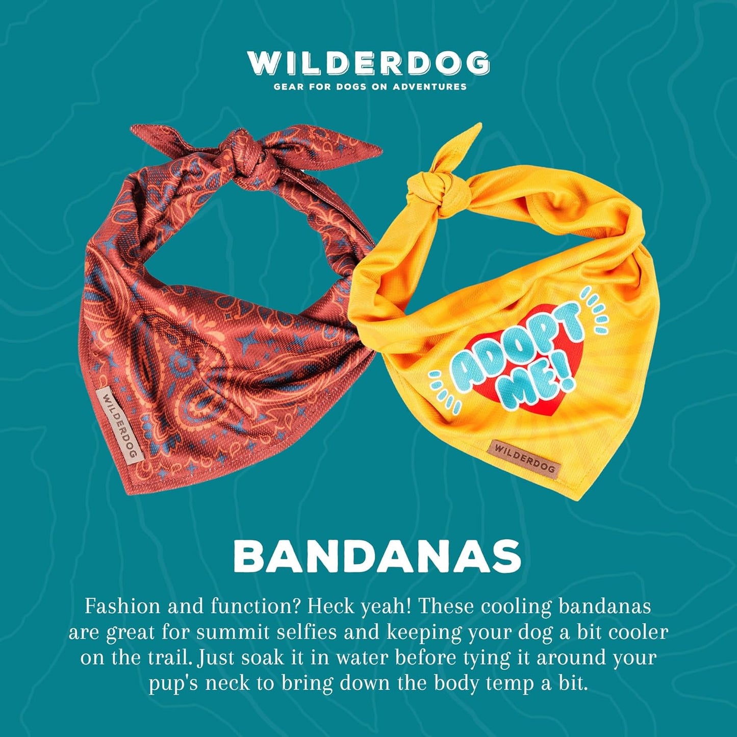 Wilderdog Dog Bandana with Lightweight Quick Drying Poly-Blend Mesh Material in Pumpkin Spice Plaid