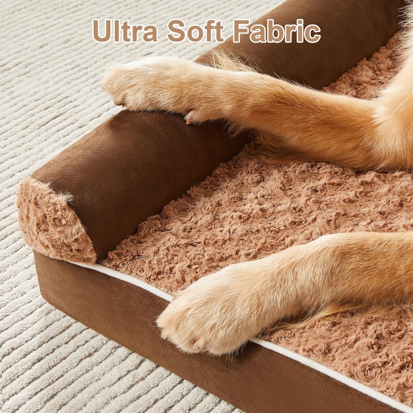 BFPETHOME Dog Beds for Large Dogs, Orthopedic Dog Bed for Medium Large Dogs,Big Waterproof Couch Pet Bed with Removable Washable Cover