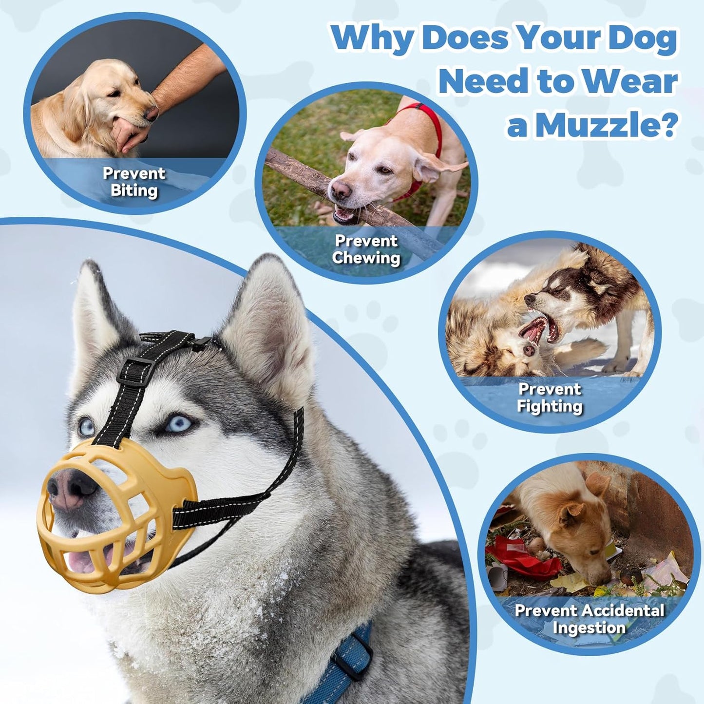 Dog Muzzle for Large Dogs, Breathable Basket Muzzles for Small, Medium and X-Large Aggressive Dog, Allows Panting Drinking, Suitable for Grooming Trimming Training (4, Luminous Orange)