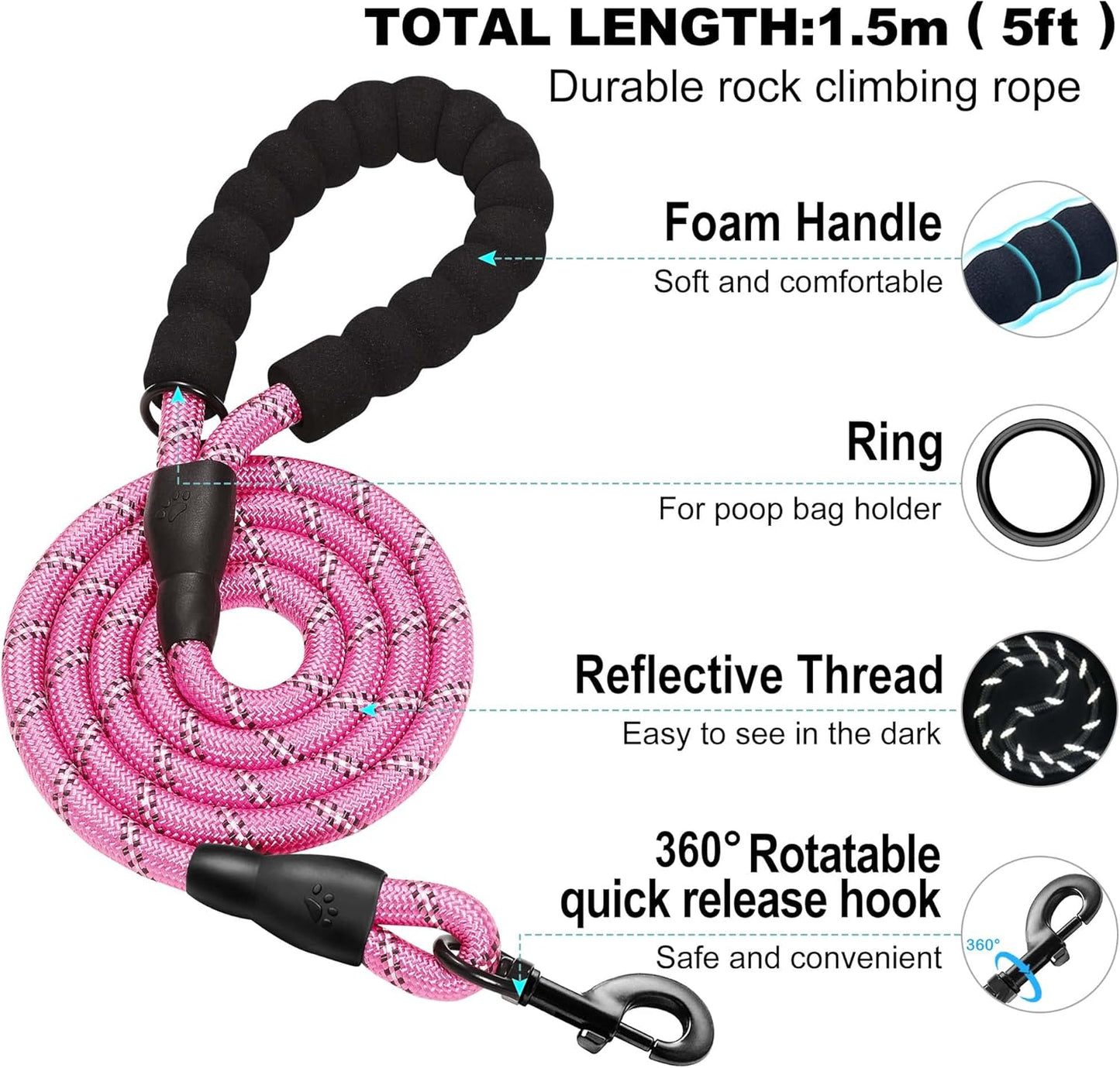 haapaw Dog Harness with Leash Set, No Pull Adjustable Reflective Step-in Puppy Harness with Thickened Padded Vest for Extra-Small/Small Medium Dogs