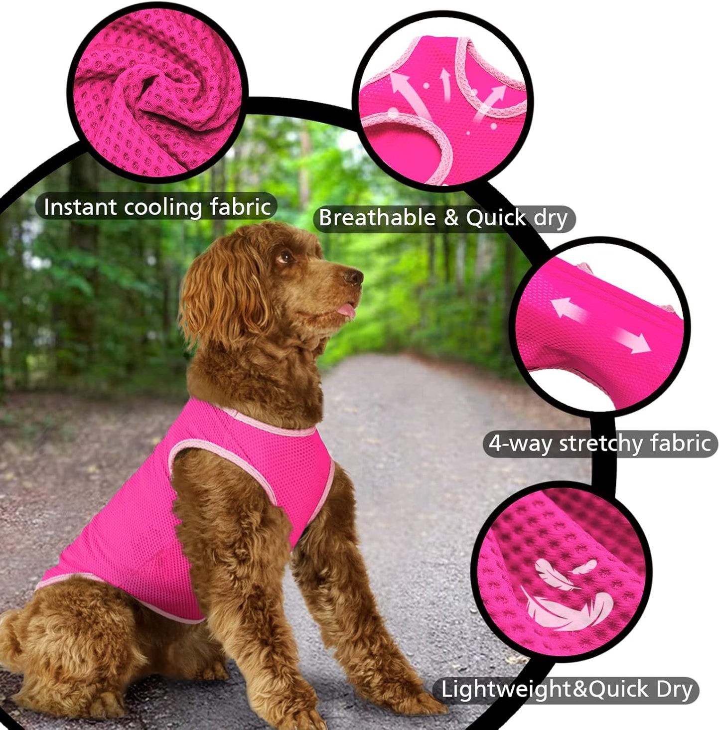 2 Pack Cooling Shirts for Dogs, Breathable Lightweight Dog Shirts for Medium Dogs Girl, Sleeveless Sun Protection Shirts for Dog&Cat Puppy Vest Pet Apparel