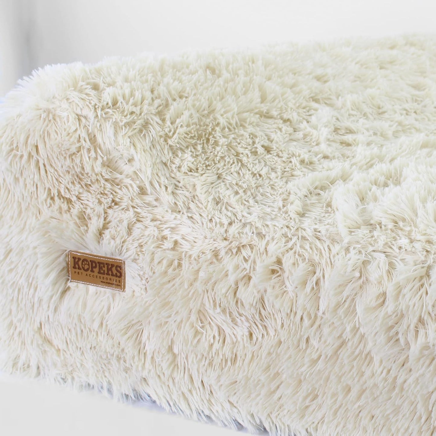 KOPEKS Orthopedic Memory Foam Dog Bed 7" Inch Thick Extra Large Dog Bed with Pillow Fluffy Brown 50"x34"x10" Includes Waterproof Liner & Durable Removable Cover with Smart Design