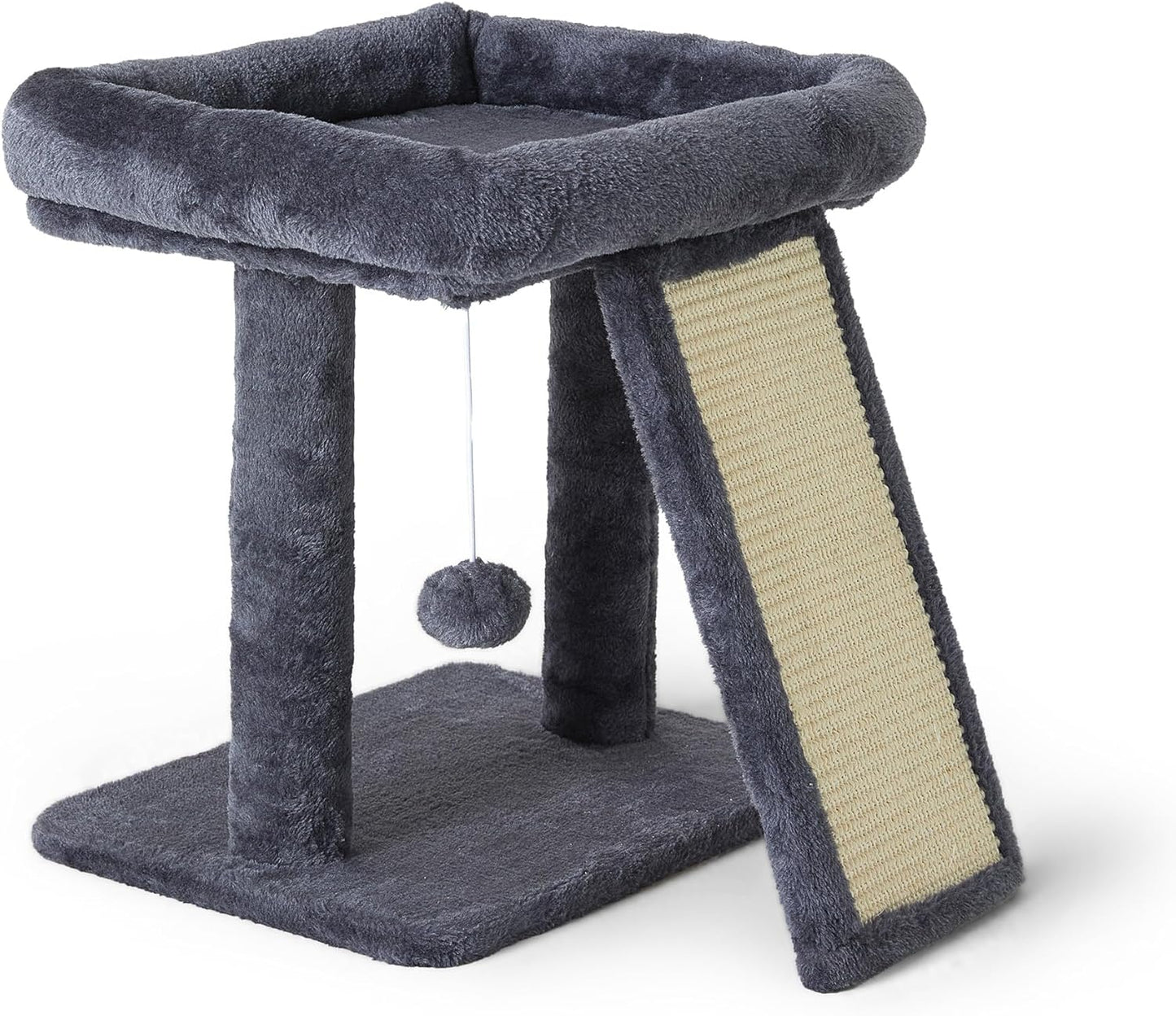 17.7-inch Small Cat Tree Tower with Scratching Post for Indoor Cats,Grey