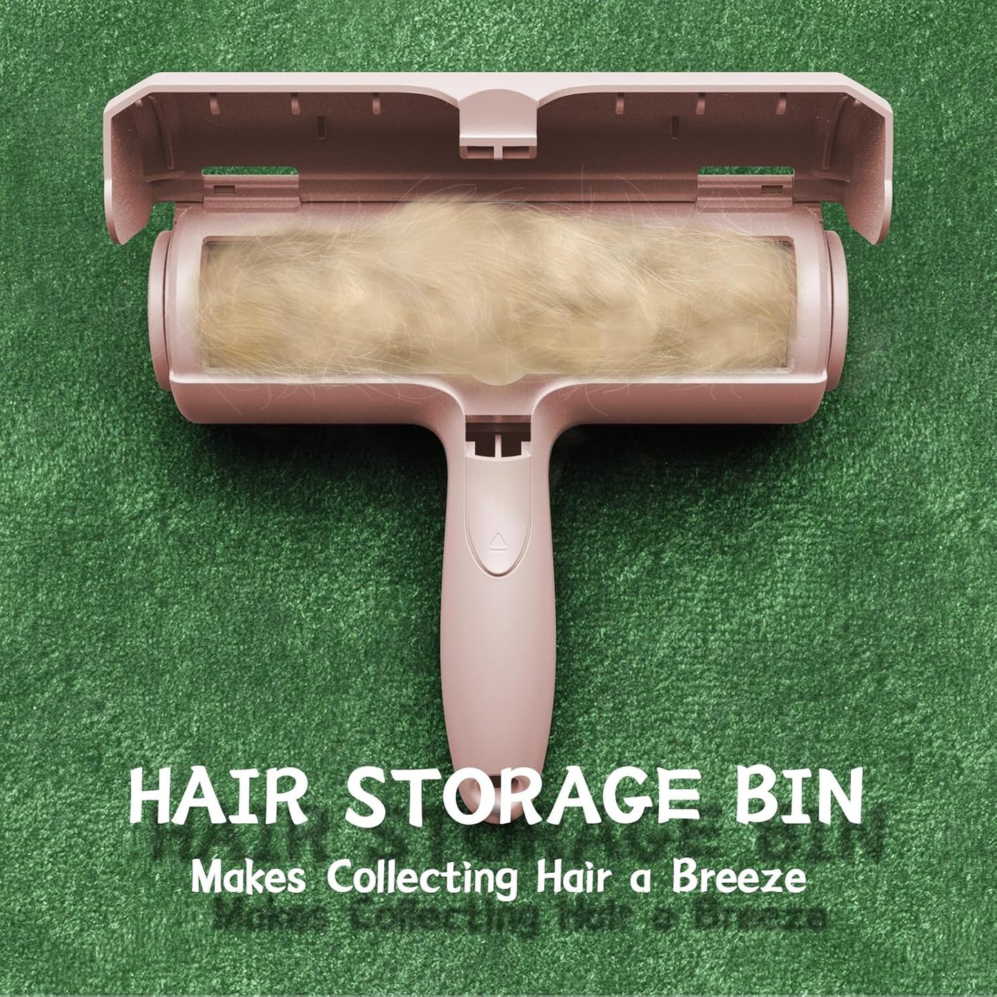 ORDORA Pet Hair Remover for Furniture/Bed, Reusable Dog Hair Remover Roller for Dog & Cat, Self-Cleaning, No Adhesive or Sticky Tape Needed, Perfect Fur Remover for Couch (Champagne Pink)