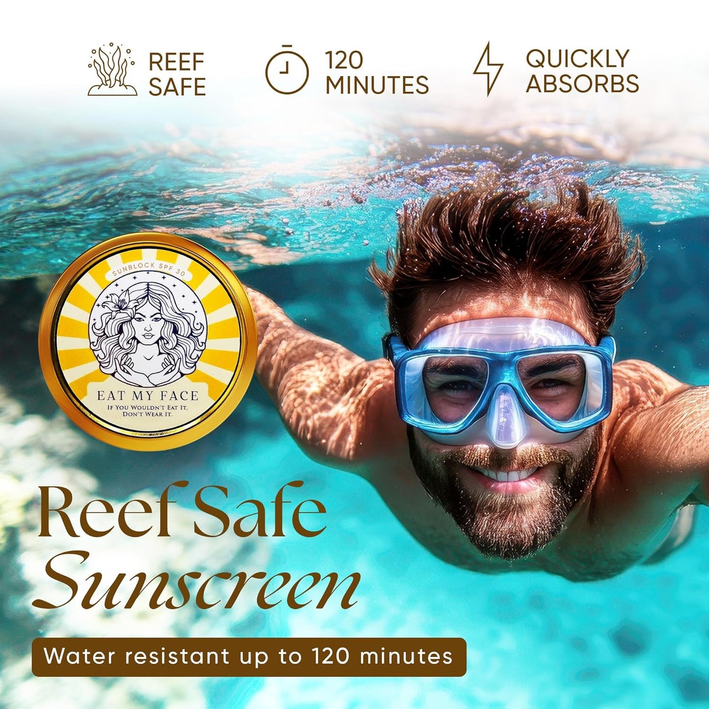 Beef Tallow Sunscreen Organic with Non Nano Zinc Oxide Formula for Daily Protection, 4oz Reef Safe Sunblock, SPF 30 All Natural Chemical Free Sunscreen, Made in USA, Natural Organic Sunblock for Skin