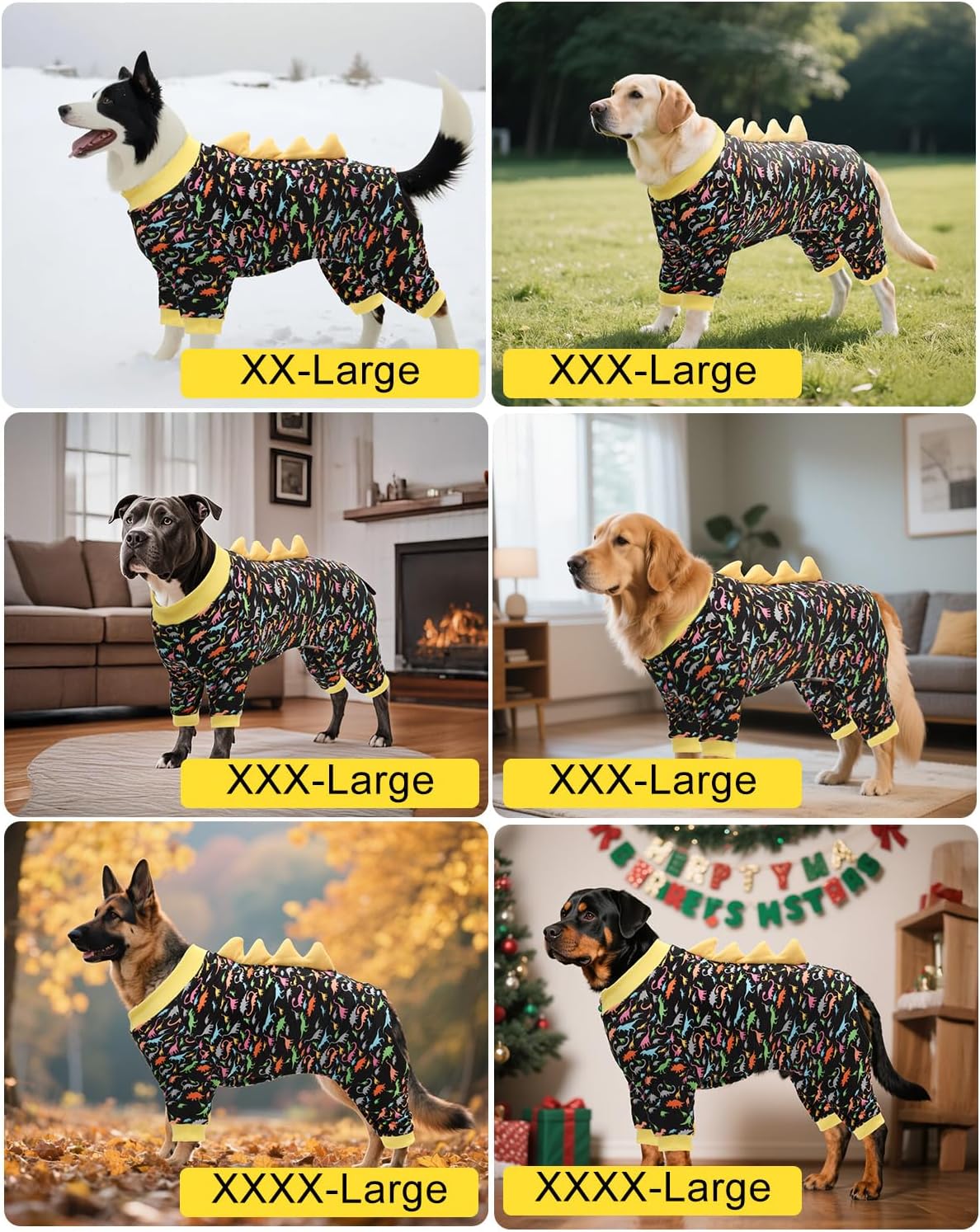 CuteBone Dinosaur Costume Dog Pajamas, Stretchy Spandex Crystal Velvet Sleepwear Coat for Small Dogs, Soft & Warm Pet Outfit Clothes for Cold Weather, Cozy Pullover Design COSP01XXL