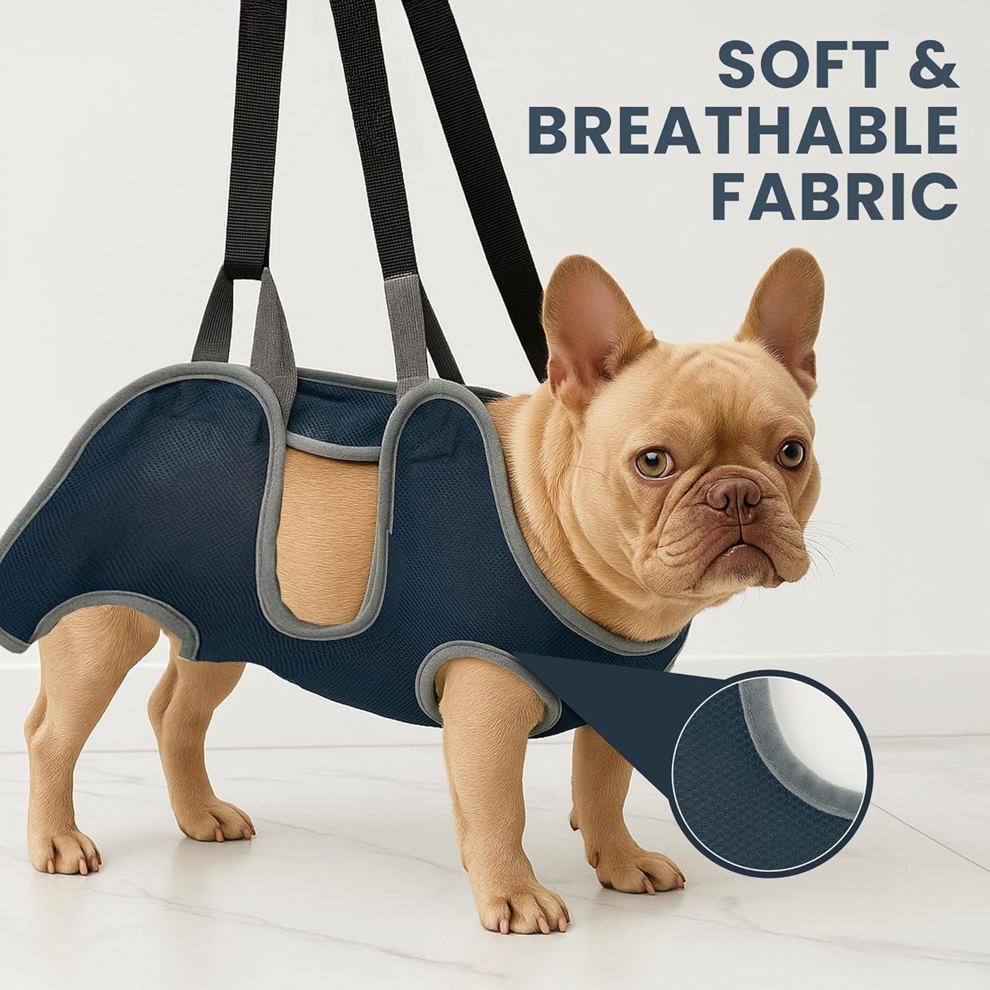 Grooming Hammock Kit for Dogs & Cats, Includes Hammock Harness, Nail Clippers, Nail File, Grooming Glove, Dematting Comb, S-Hooks, Carabiners & Storage Bag for Easy Home Grooming small (75×49) cm