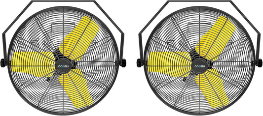 9200 CFM 24" Industrial Wall Mount Fans with 2 Pack, High Velocity 2-Speed Professional Metal Fan with Powerful Motor, Heavy Duty Fan for Garage, Commercial, Warehouse, Greenhouse, UL Listed