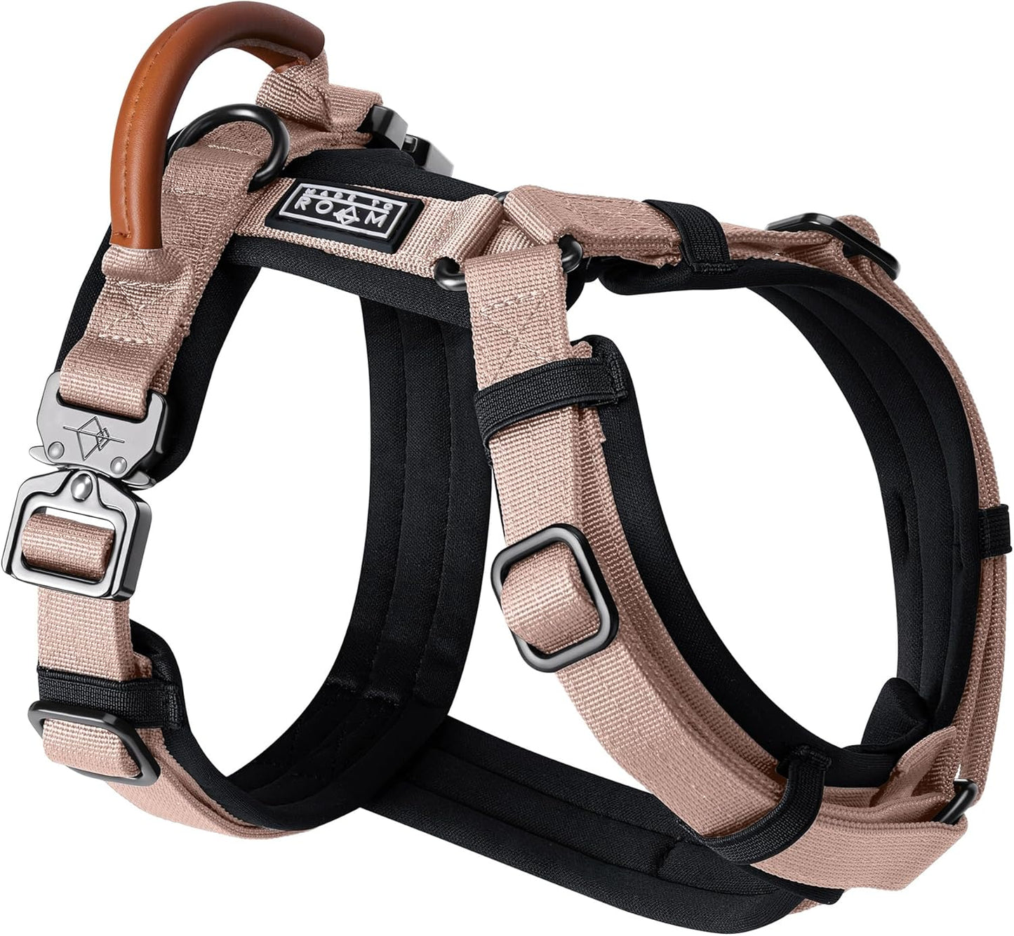 MADE TO ROAM Premium Explorer Harness - Y-Shaped Dog Harness with Adjustable Durable Nylon, Soft Padding, Metal Buckles and Leather Handle for Small, Medium, Large Dogs (Utah Glow, Size 4)