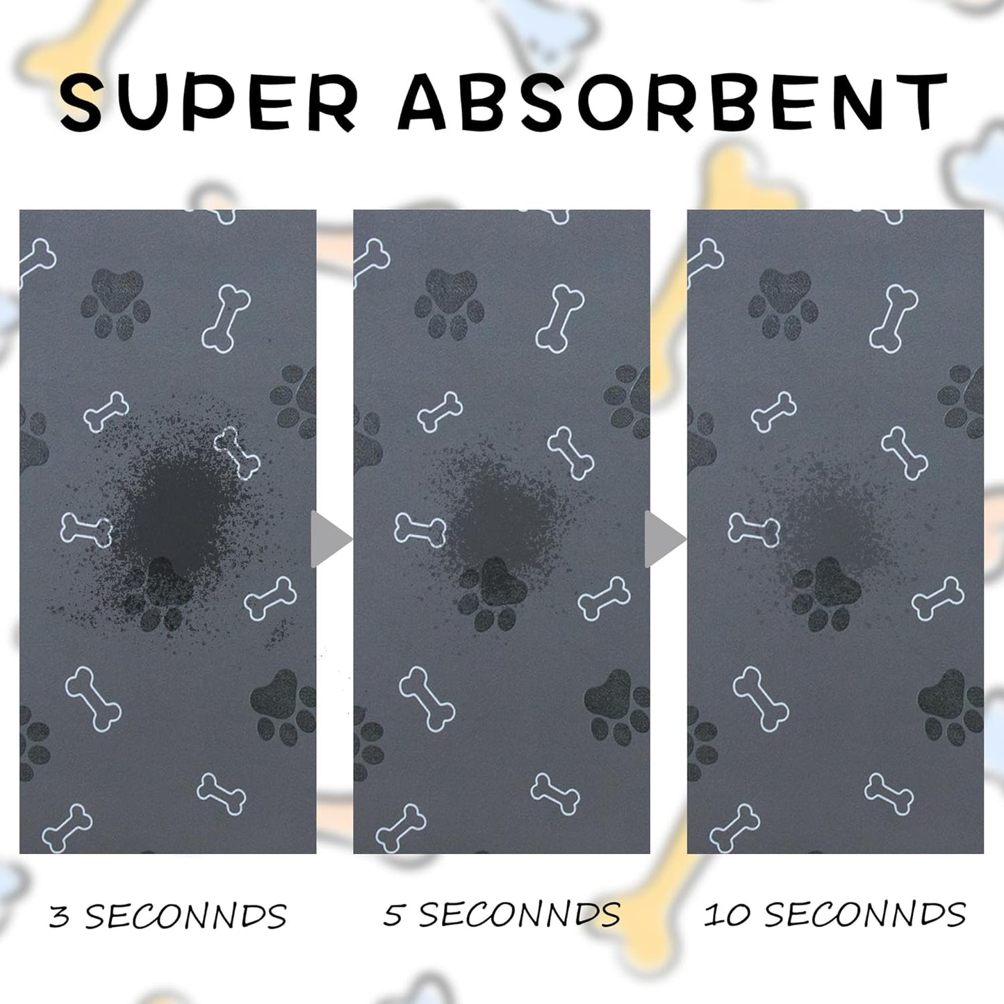 Pet Cat Dog Food Mat Non Slip Mat for Dog Water Bowl Mat Quick Dry Absorbent Cat Feeding Mat, 18.1 * 11.8 in, Dark Grey