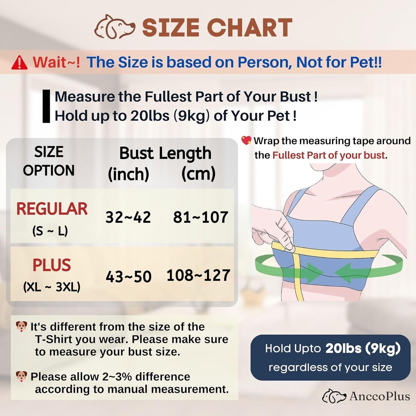 Dog Carriers for Small Dogs, Front Facing Cat Carrier, Hands Free Dog Carrier, Size Adjustable Pet Carrier, Reducing Back Pain, Soft Cotton, Safe Small Dog Carrier (Plus, Charcoal Black)