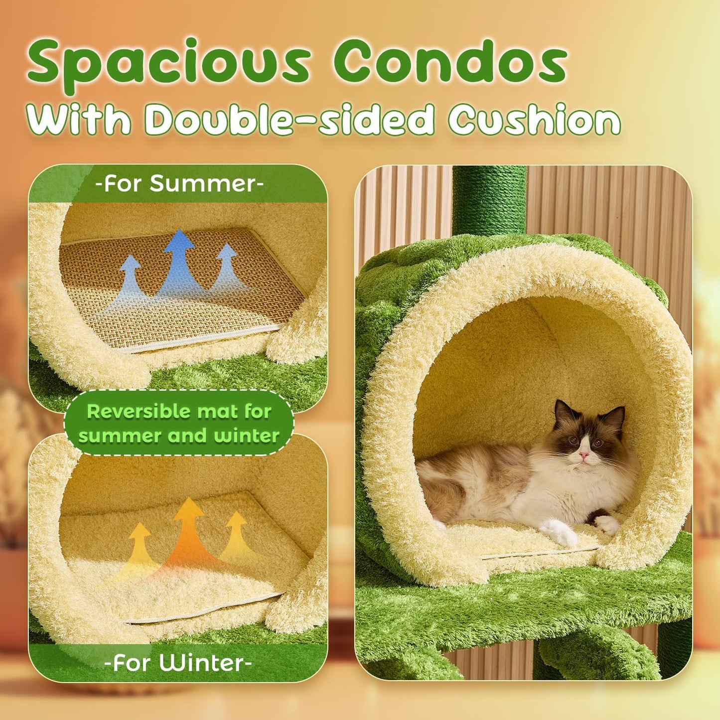 80.3'' Modern Cat Tree, Tall Cat Tower for Indoor Cats Adults, Luxury Climb Tower with Scratching Post, Heavy Duty Cat Condo with Ladder, Toys, Double Sided Mat, Lotus Perch for Multi-Cat Families