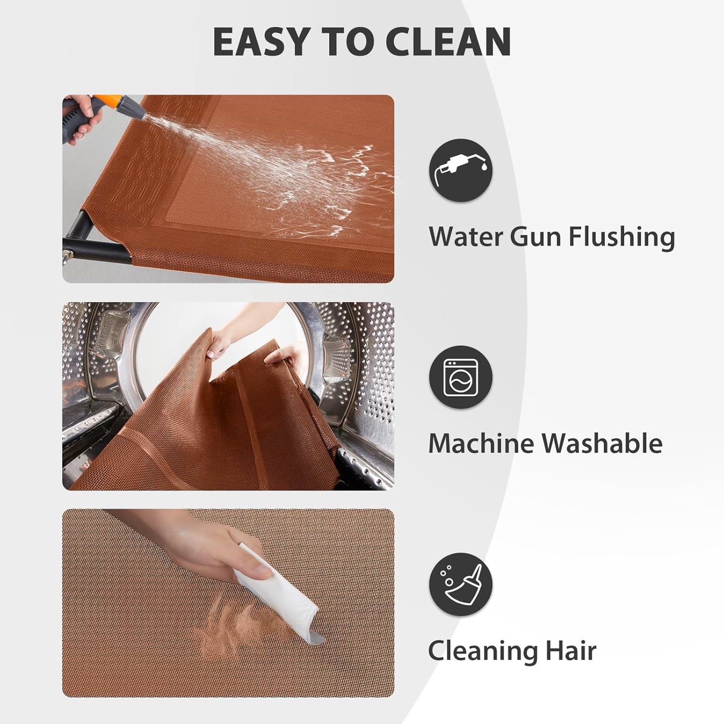 RRPETHOME Large Elevated Cooling Dog Bed, Raised Cot Beds for Large Dogs, Elevated Outdoor Dog Bed, Chew Proof Portable Cooling Pet Cot with Skid-Resistant Feet and Breathable Mesh