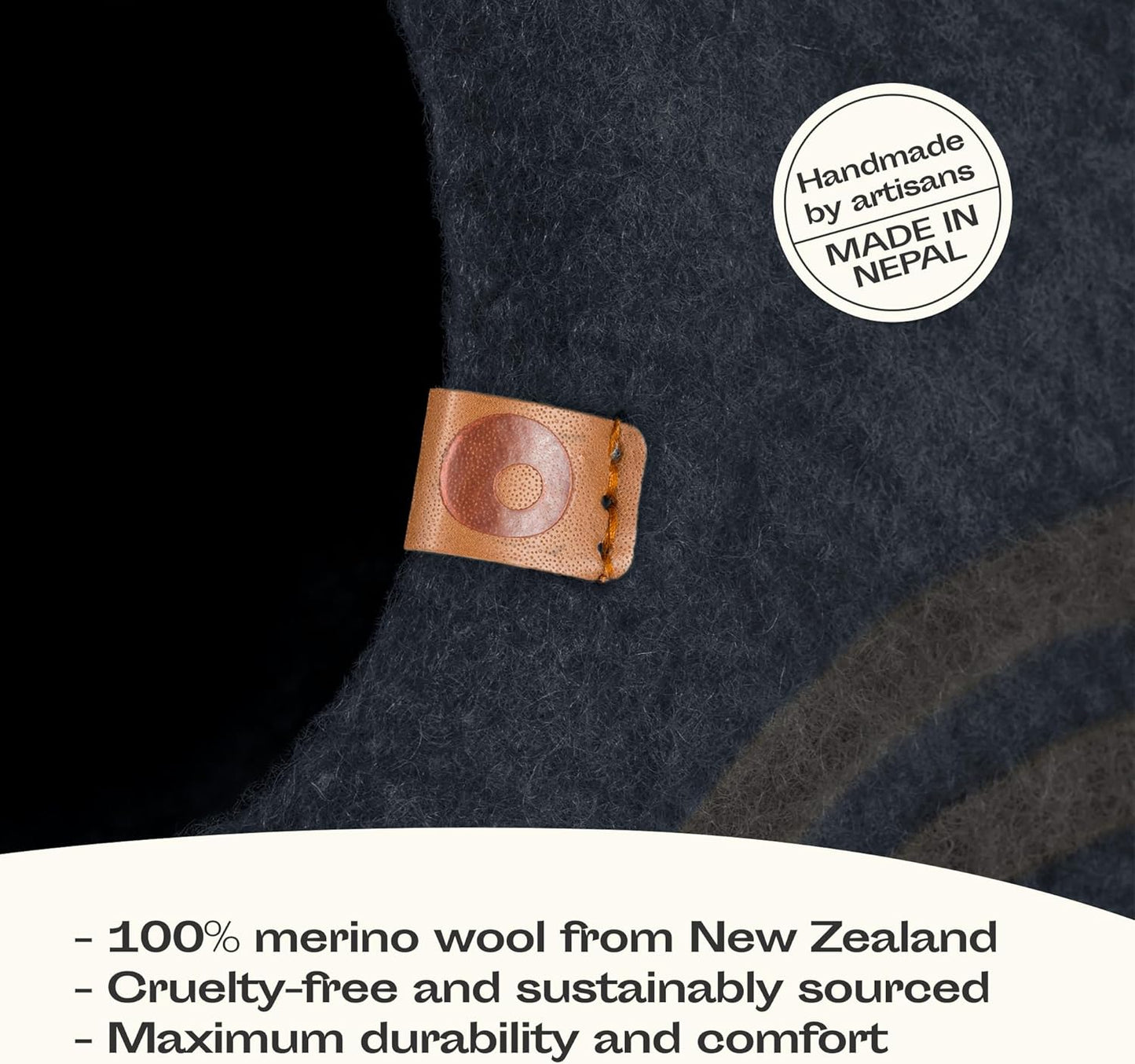 MEOWFIA Premium Felt Cat Bed Cave - Handmade 100% Merino Wool Bed for Cats and Kittens (Large, Slate Grey)