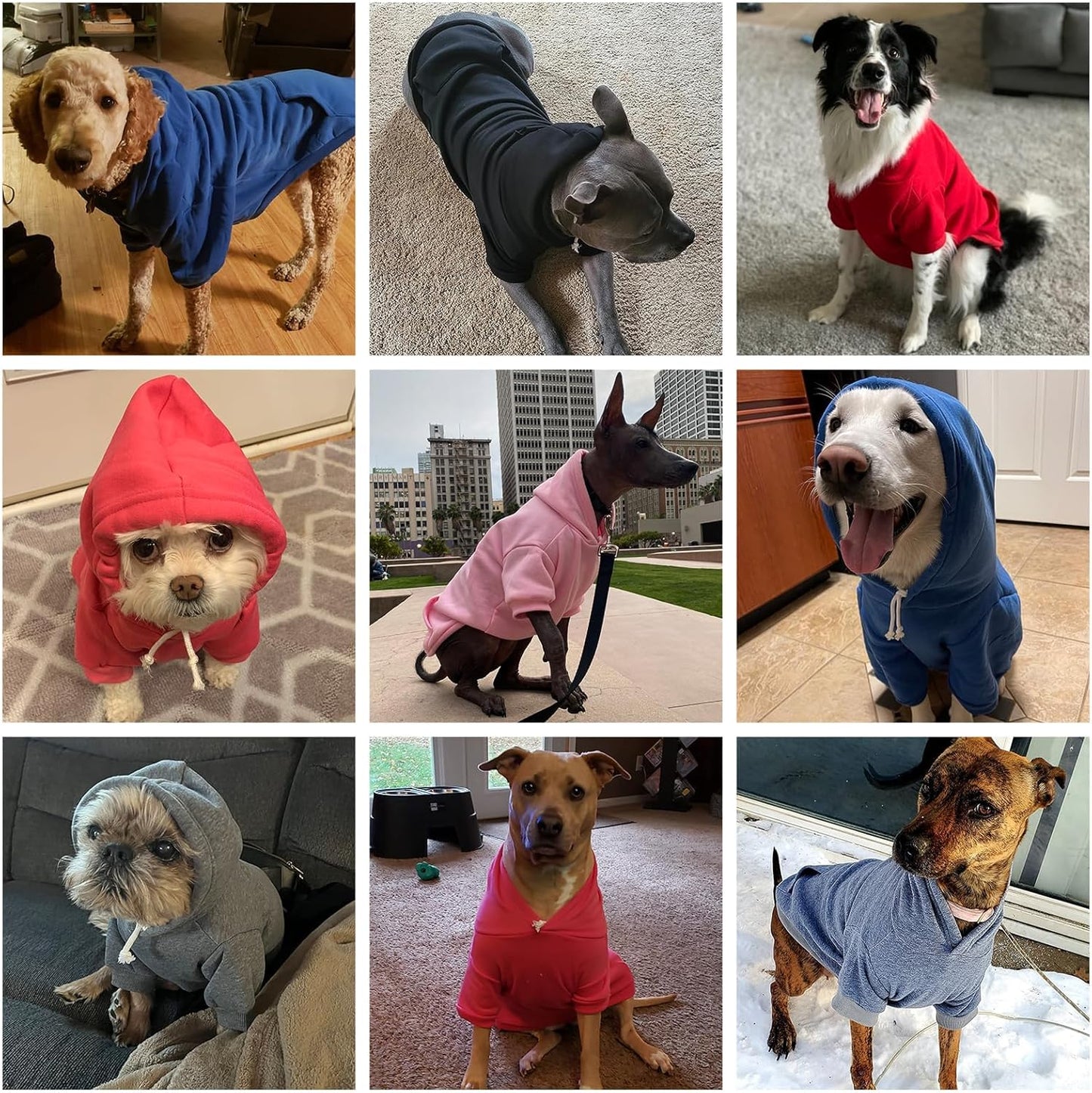 KOOLTAIL Basic Dog Hoodie - Soft and Warm Dog Hoodie Sweater with Leash Hole and Pocket, Dog Winter Coat, Cold Weather Clothes Sweatshirt for Small Medium Large Dogs Puppy Cat Boys Girls Red XXL