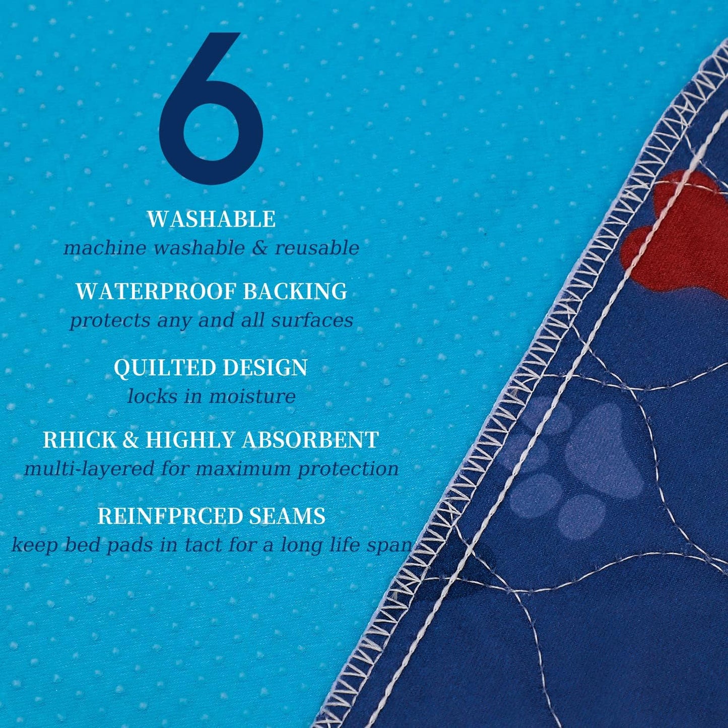 Washable Pee Pads for Dogs + Pet Grooming Gloves - Waterproof & Non-Slip Fast Absorbing Puppy Potty Training Pads,Reusable Whelping Pads, Pee Pad for Guinea Pig Cage,Dog Playpen Mat