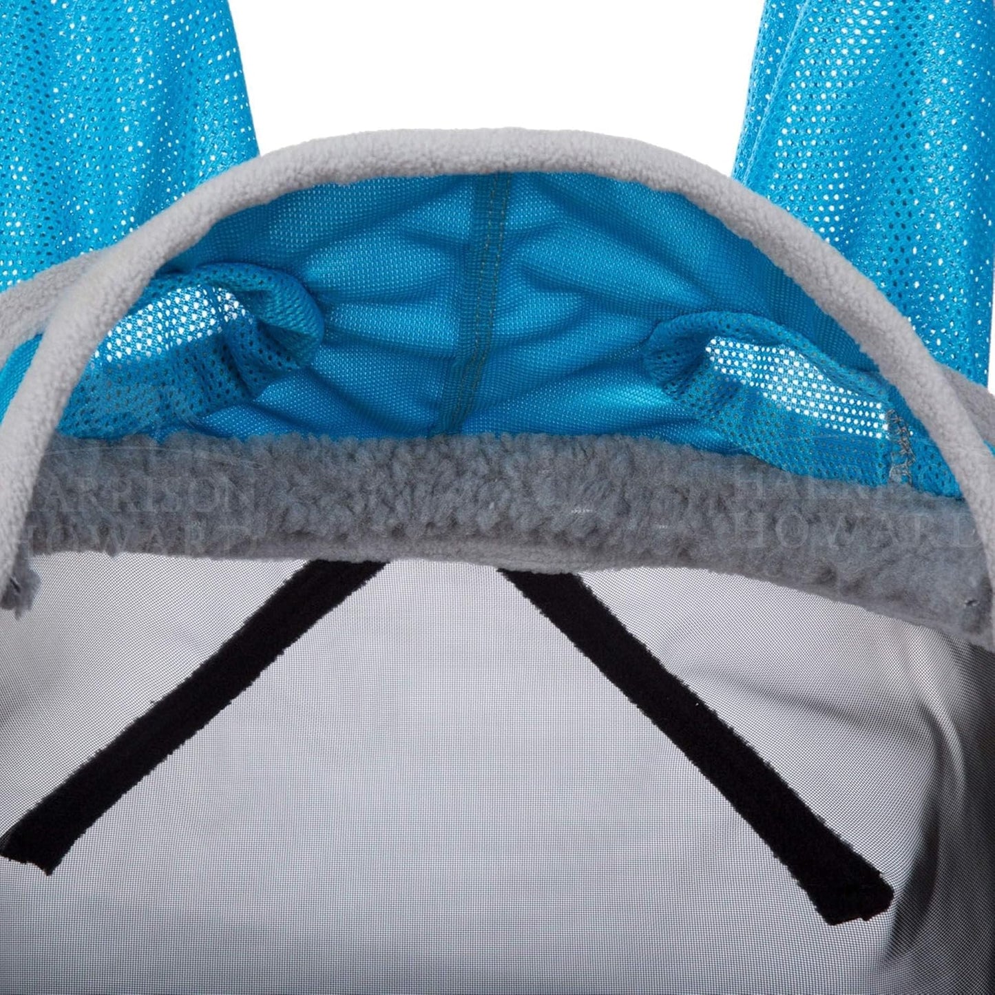 Harrison Howard CareMaster Pro Luminous Horse Fly Mask Large Eye Space Standard with Ears UV Protection for Horse Sky Blue Full Size