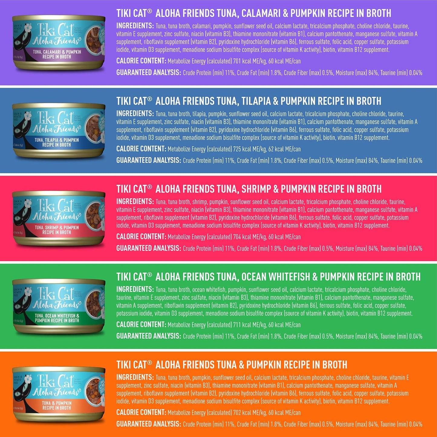 Tiki Cat® Wet Cat Food Mega Pack, Fish Favorites Variety Pack, 2.8/3 oz. Can (24 Count)