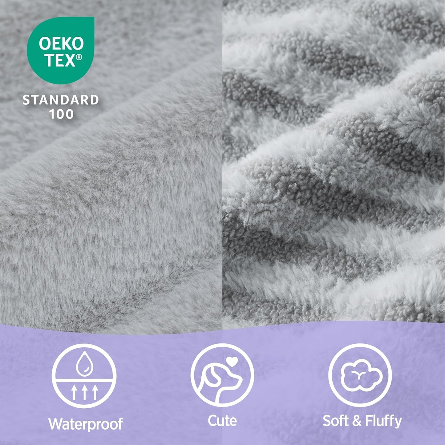 LE SURE Cute XL Dog Beds, Orthopedic Waterproof Dog Bed for Extra Large Dogs, Non-Slip Bottom and Egg-Crate Foam Big Pet Couch Sofa with Washable Removable Cover, Grey