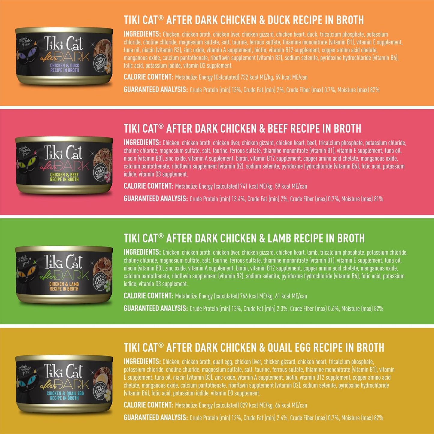 Tiki Cat® Wet Cat Food Mega Pack, Chicken Craves Variety Pack, 2.8 oz. Can (24 Count)