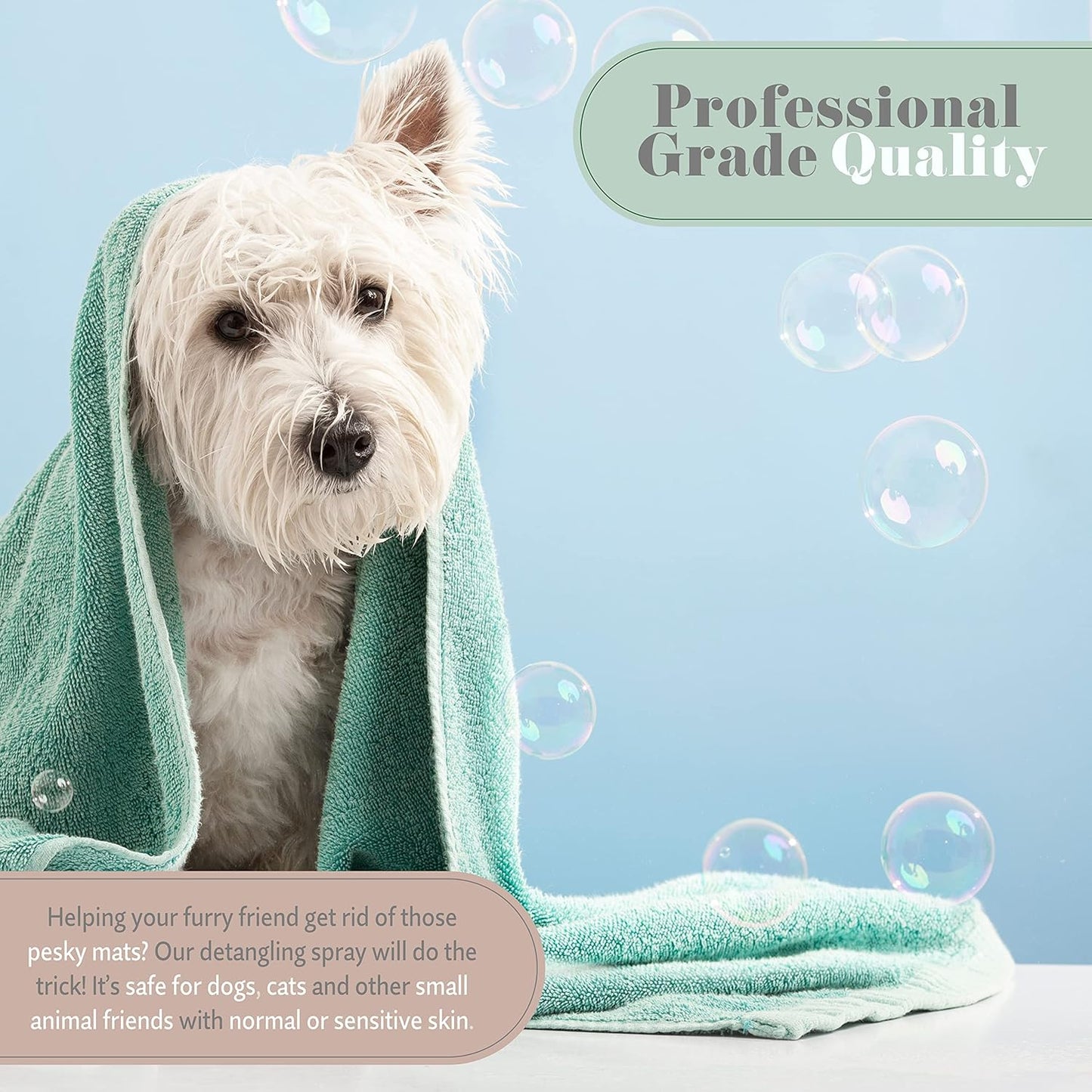 Begley's Pet Detangling Spray - Premium Essential Oil Scented Detangler Spray for Dogs, Puppies & Cats - Dog Leave in Conditioner Spray - Dematting Spray for Dogs & Pets - 8 oz, Lavender