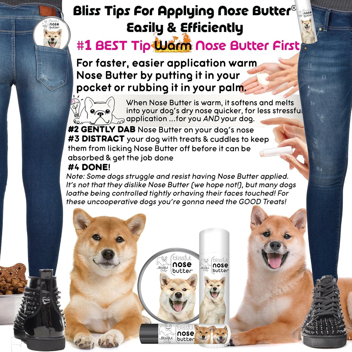 The Blissful Dog Shiba Inu Nose Butter for Dry, Cracked Skin, Lick-Safe Dog Nose Balm with Moisturizing Shea Butter, Almond, Olive, and Essential Oils, Pet Supplies, Uncented, 0.50 oz.