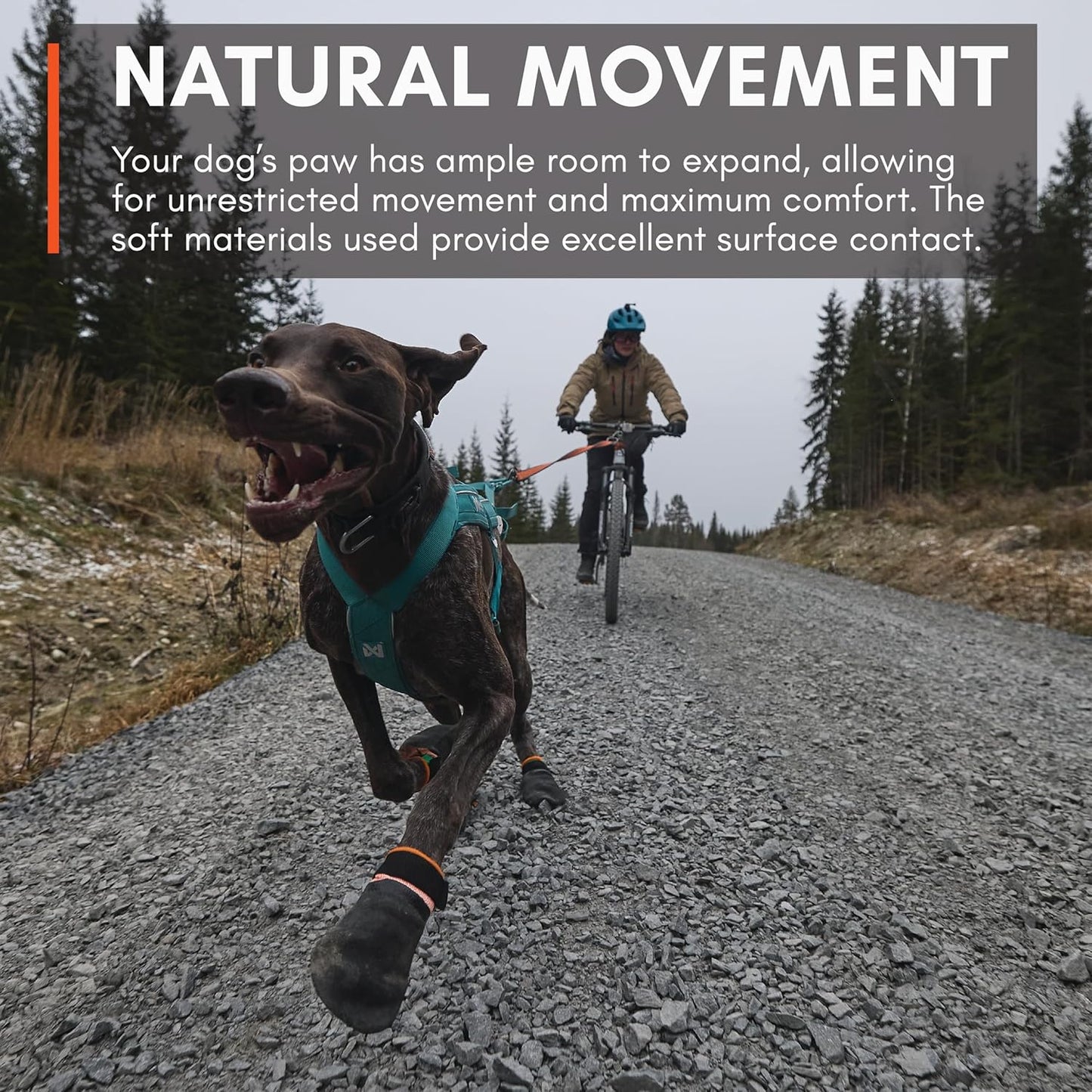 Non-stop dogwear Protector Booties, 4-Pack of Dog Booties for Hot Pavement and Rough Surfaces with Anti-Slip, Waterproof and Comfortable for Medium Dogs