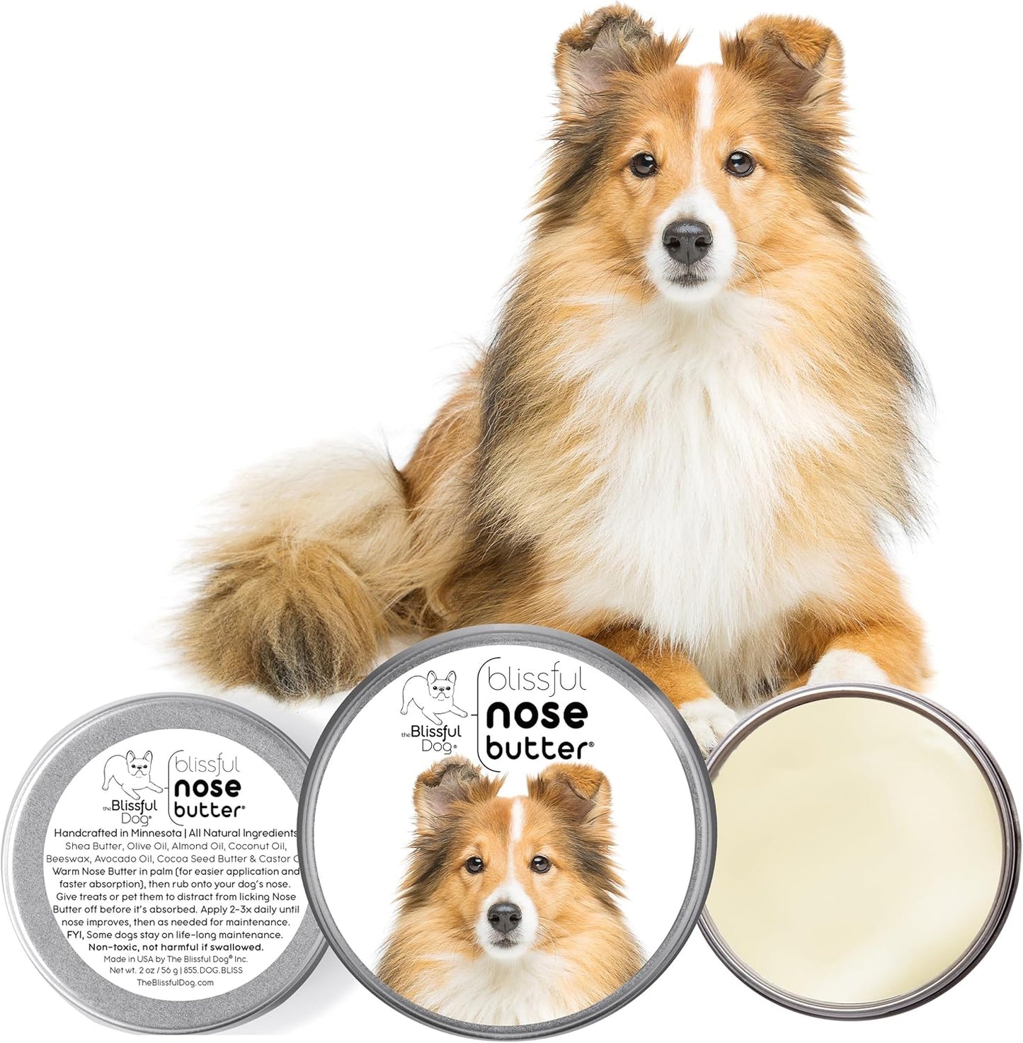 The Blissful Dog Shetland Sheepdog Unscented Nose Butter, 4-Ounce