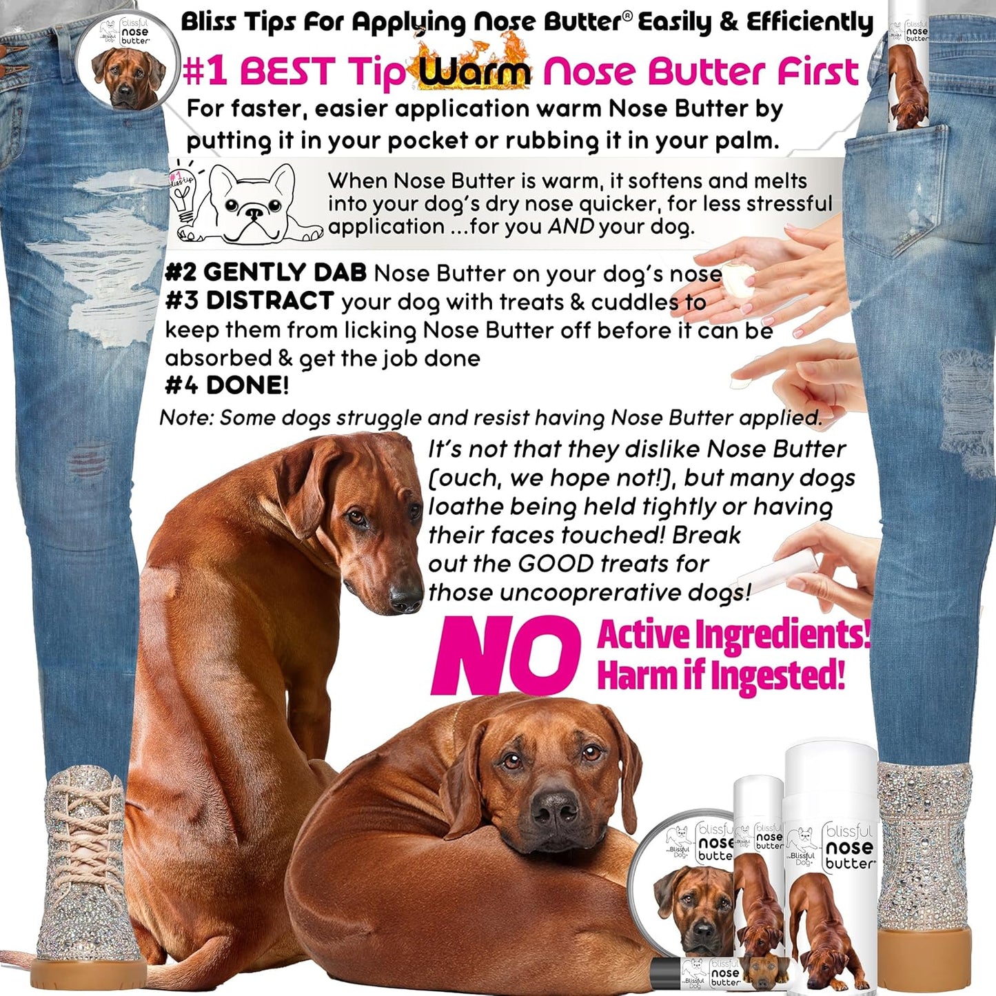 The Blissful Dog Rhodesian Ridgeback Unscented Nose Butter - Dog Nose Butter, 1 Ounce
