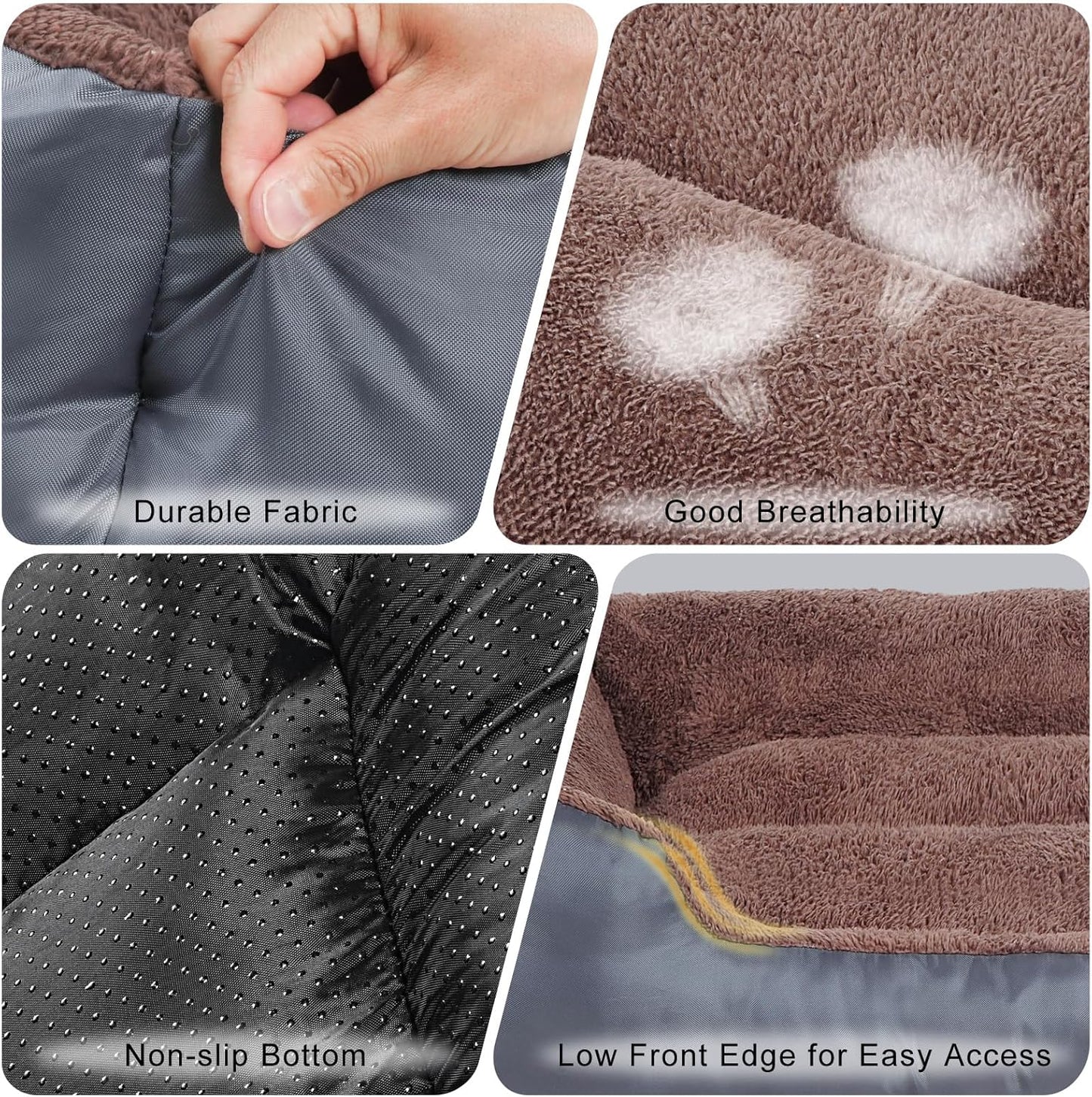 Small Dog Bed, Soft Breathable Dog Bed Machine Washable, Pet Bed with Anti-Slip Bottom