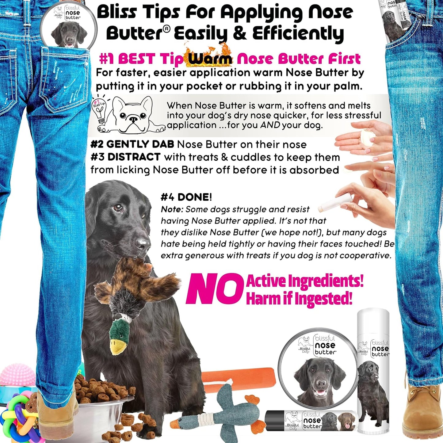 The Blissful Dog Flat-Coat Retriever Unscented Nose Butter - Dog Nose Butter, 1 Ounce